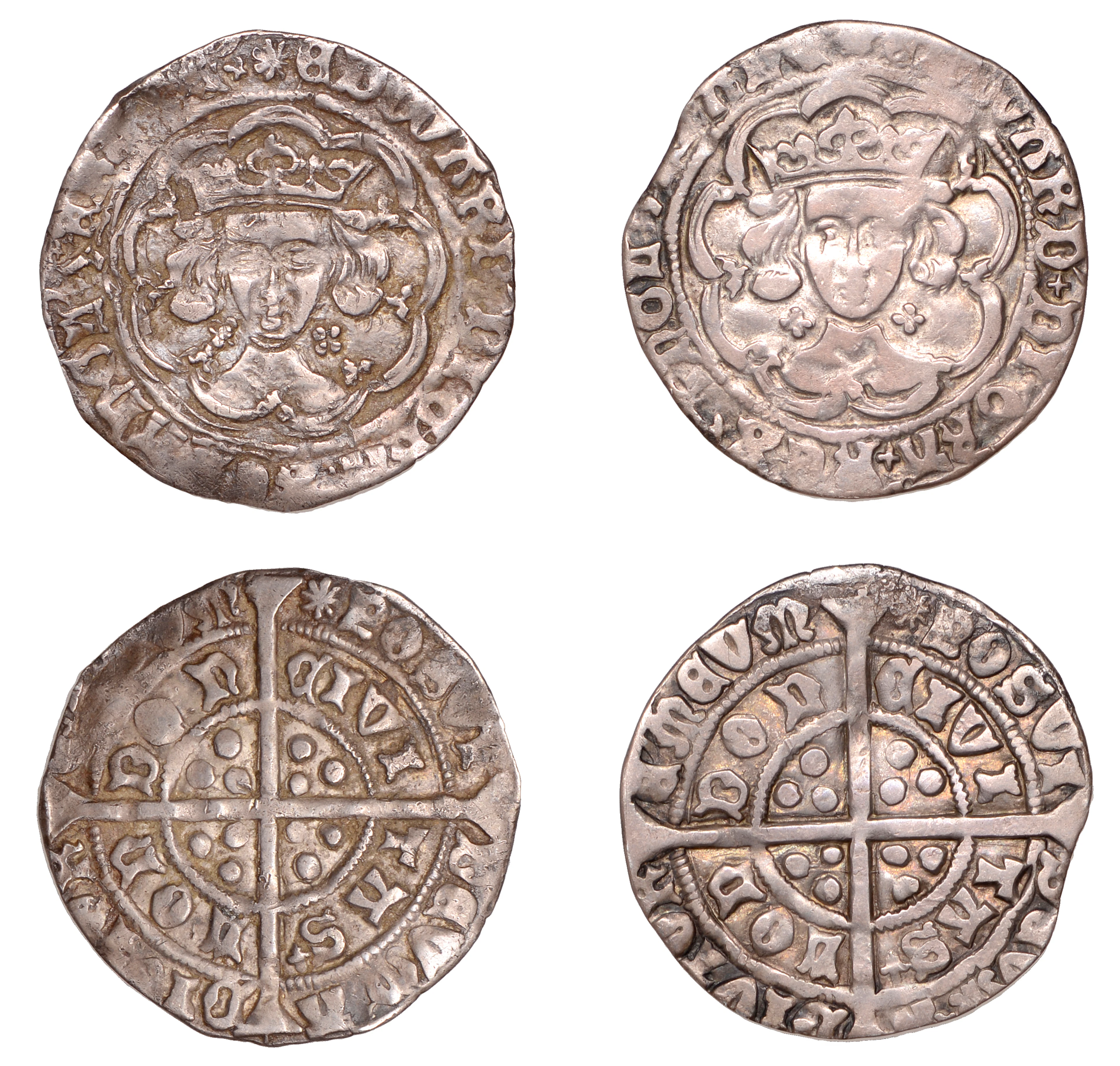 Edward IV (First reign, 1461-1470), Light coinage, Groats (2), both