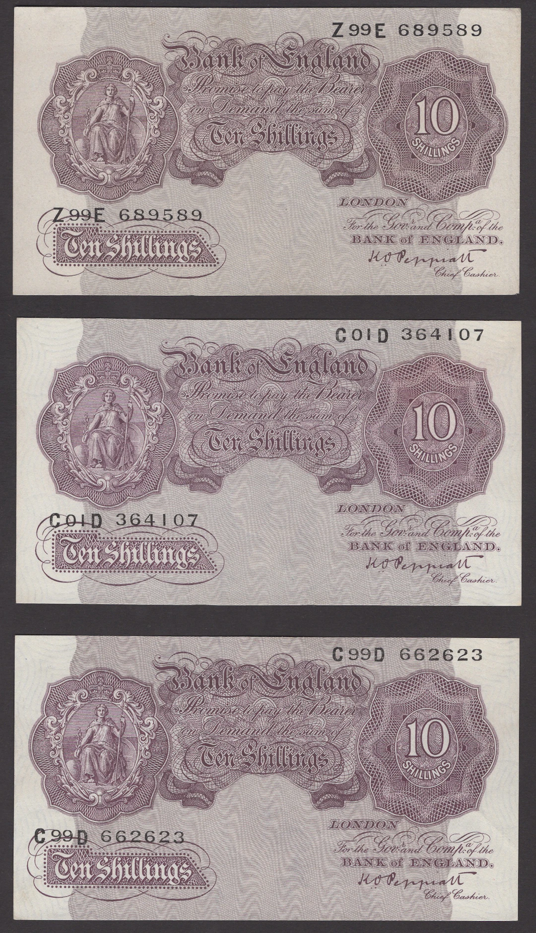 Bank of England, Kenneth O. Peppiatt, 10 Shillings (6), 2 April 1940
