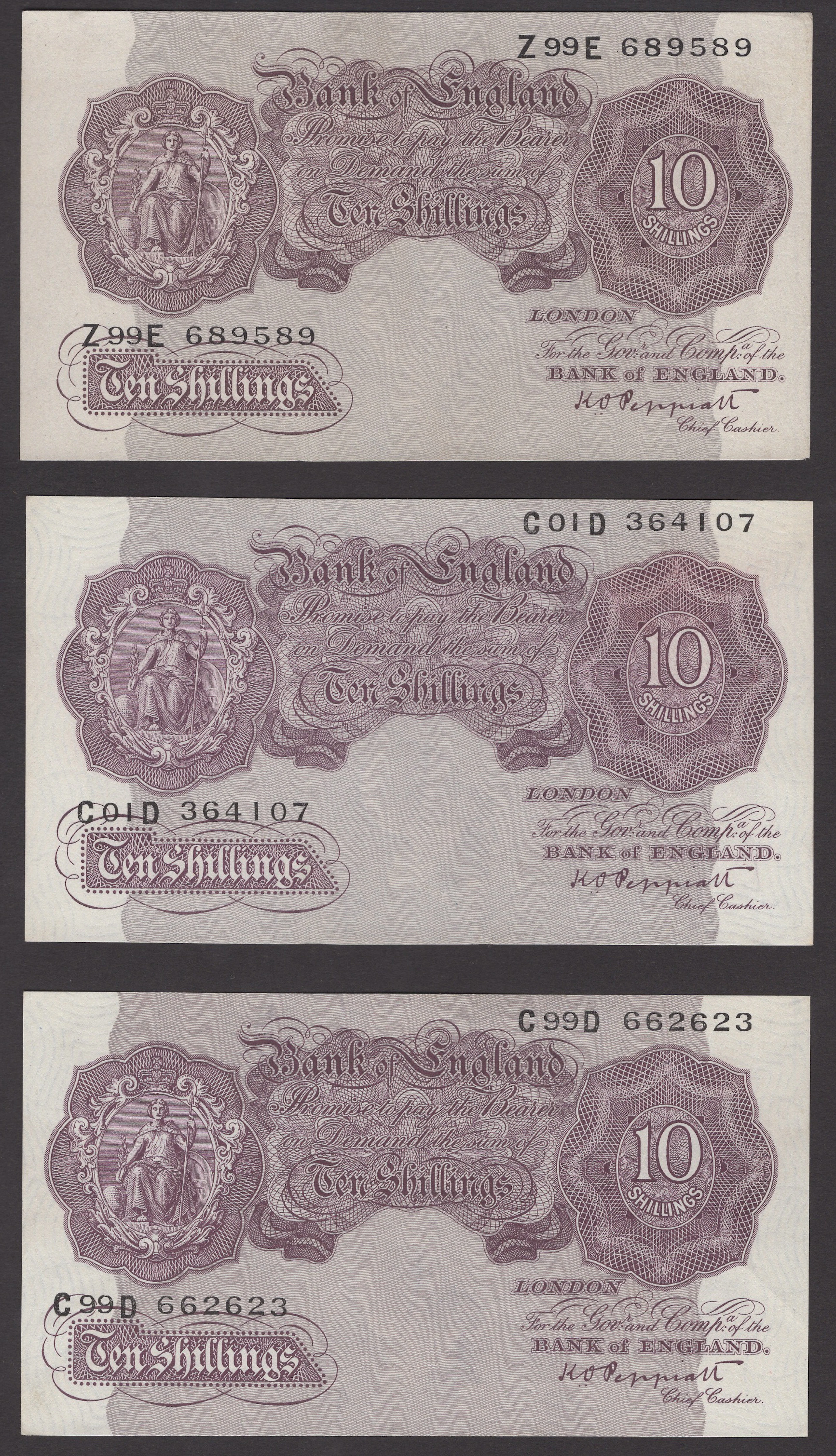 Bank of England, Kenneth O. Peppiatt, 10 Shillings (6), 2 April 1940