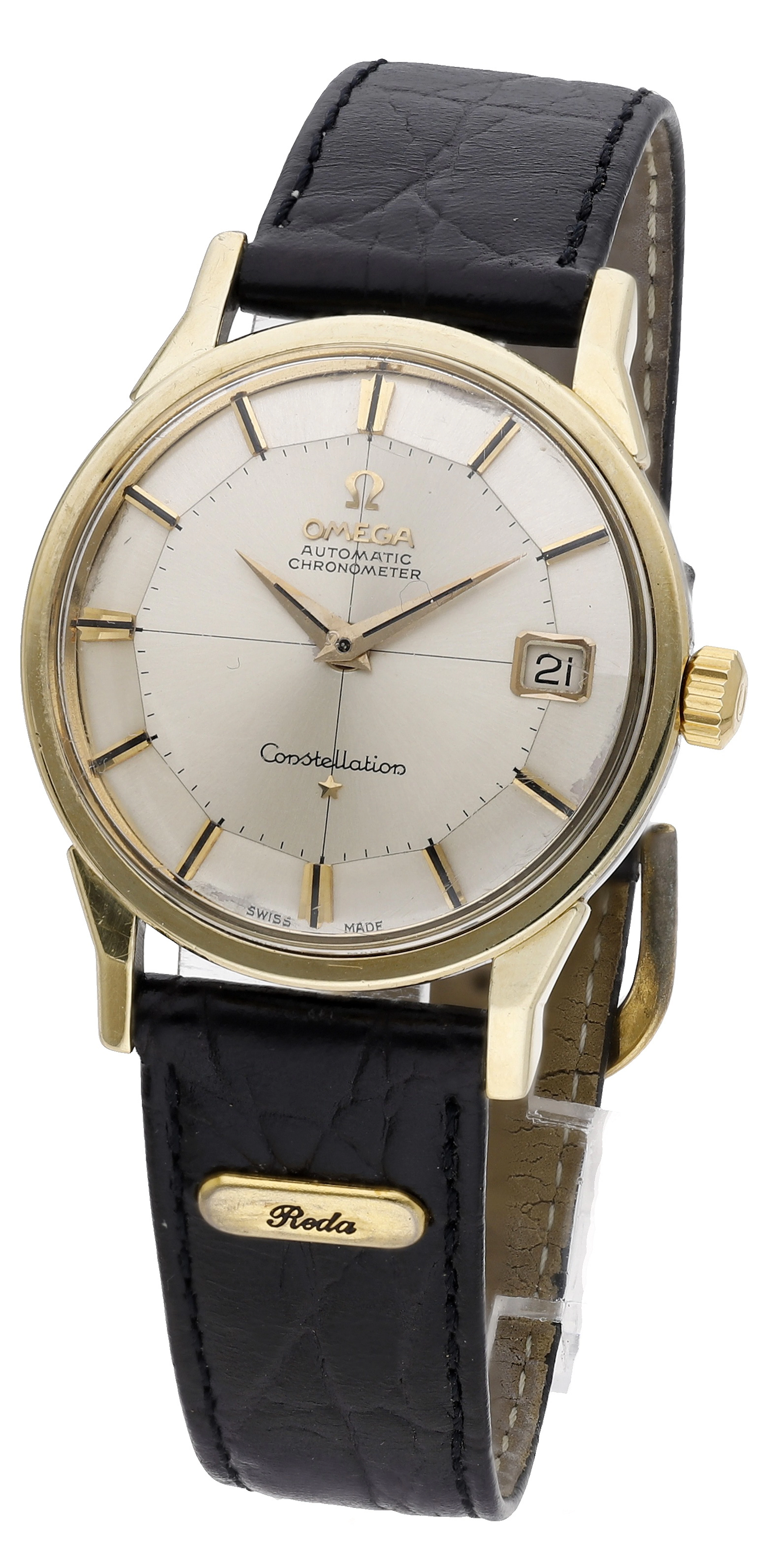 Omega. A gold plated automatic wristwatch with date, Ref. 14902 SC-62