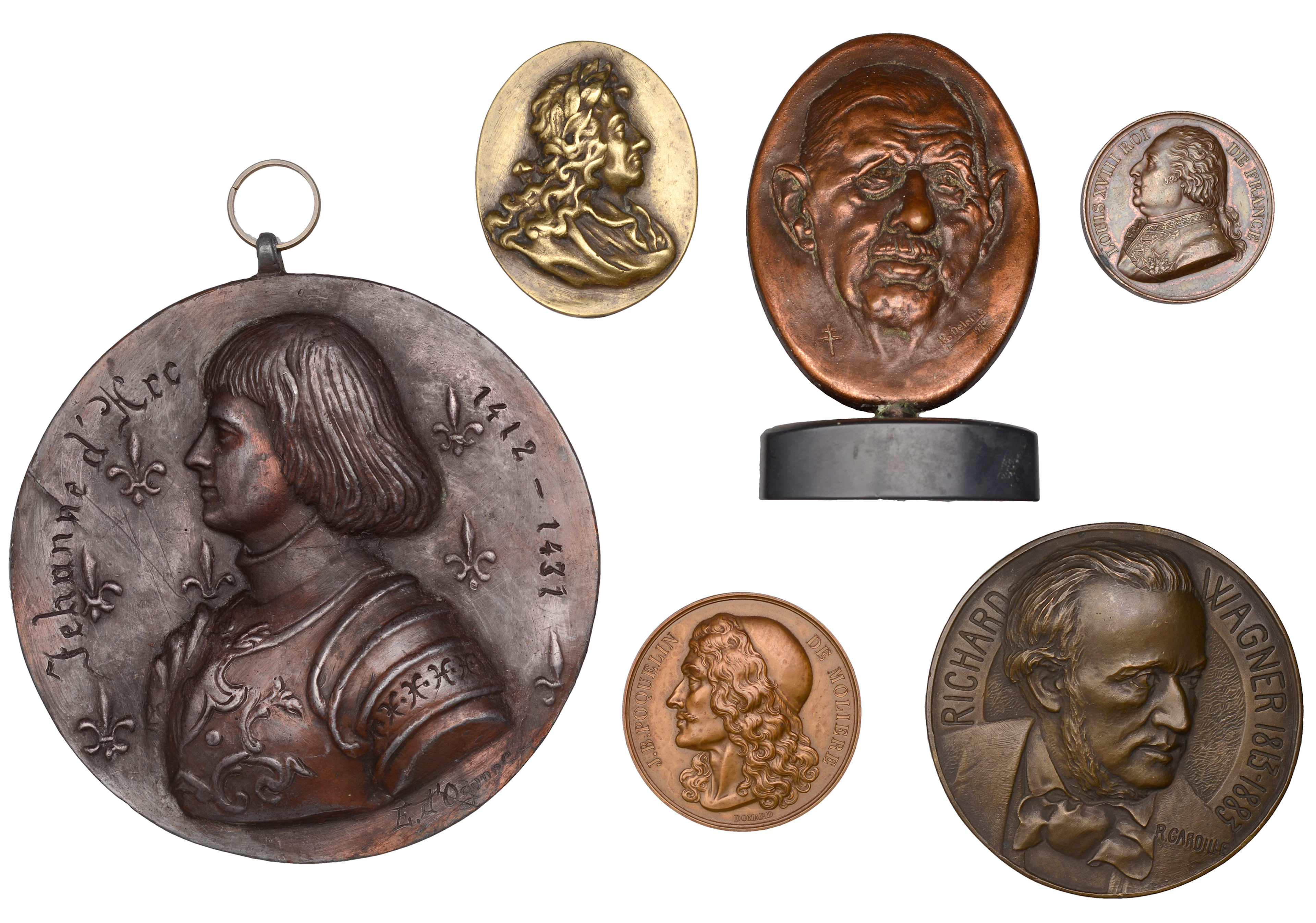 France, Death of Richard Wagner, 1883, a uniface bronze plaque by