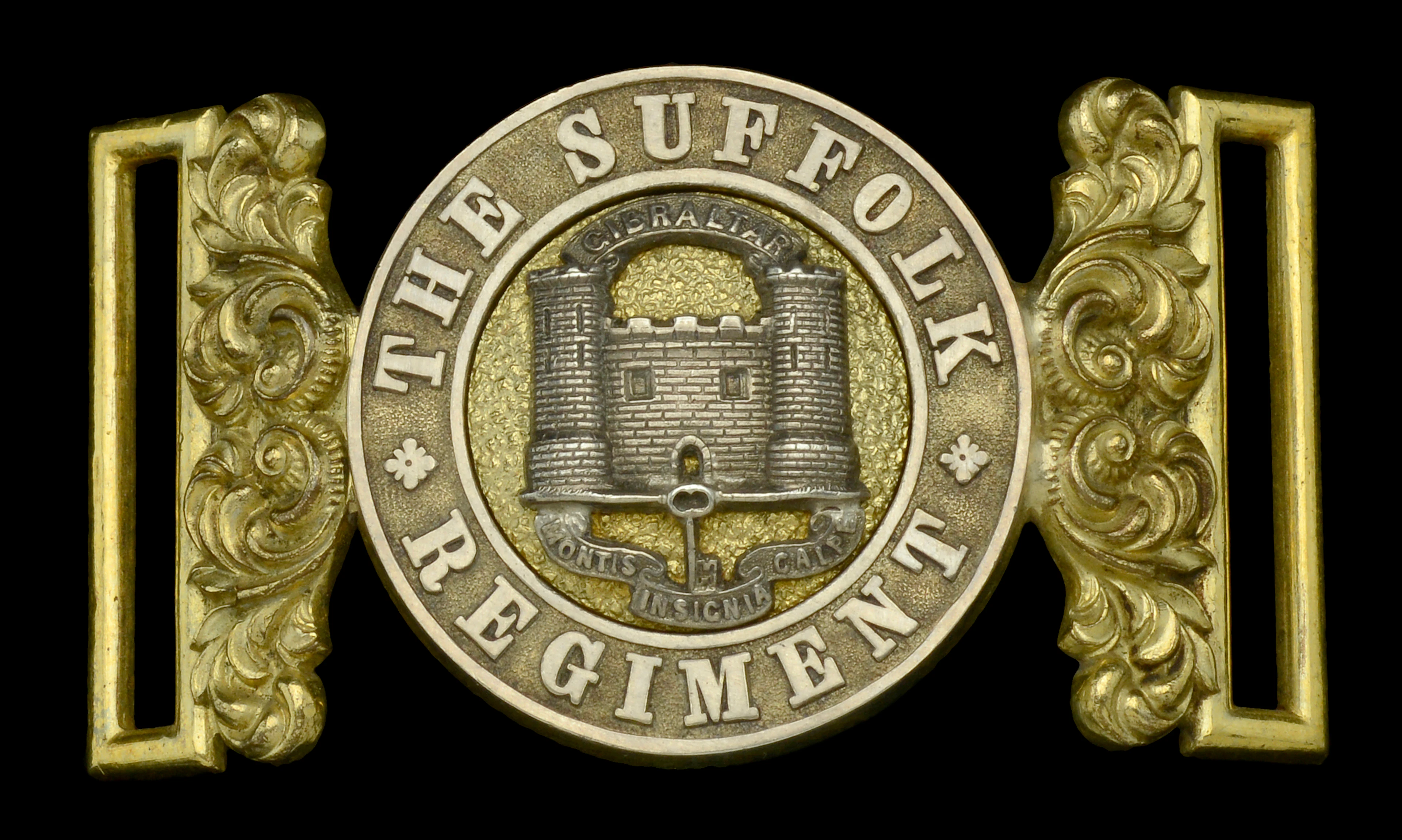 The Suffolk Regiment, Officer’s Waist Belt Clasp. A very good and