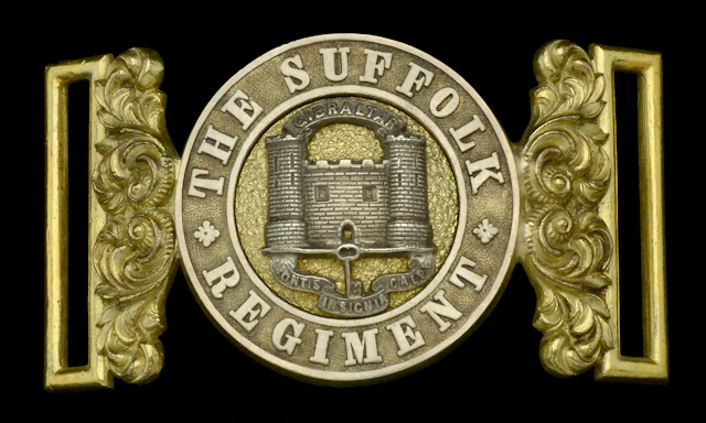 The Suffolk Regiment, Officer’s Waist Belt Clasp. A very good and
