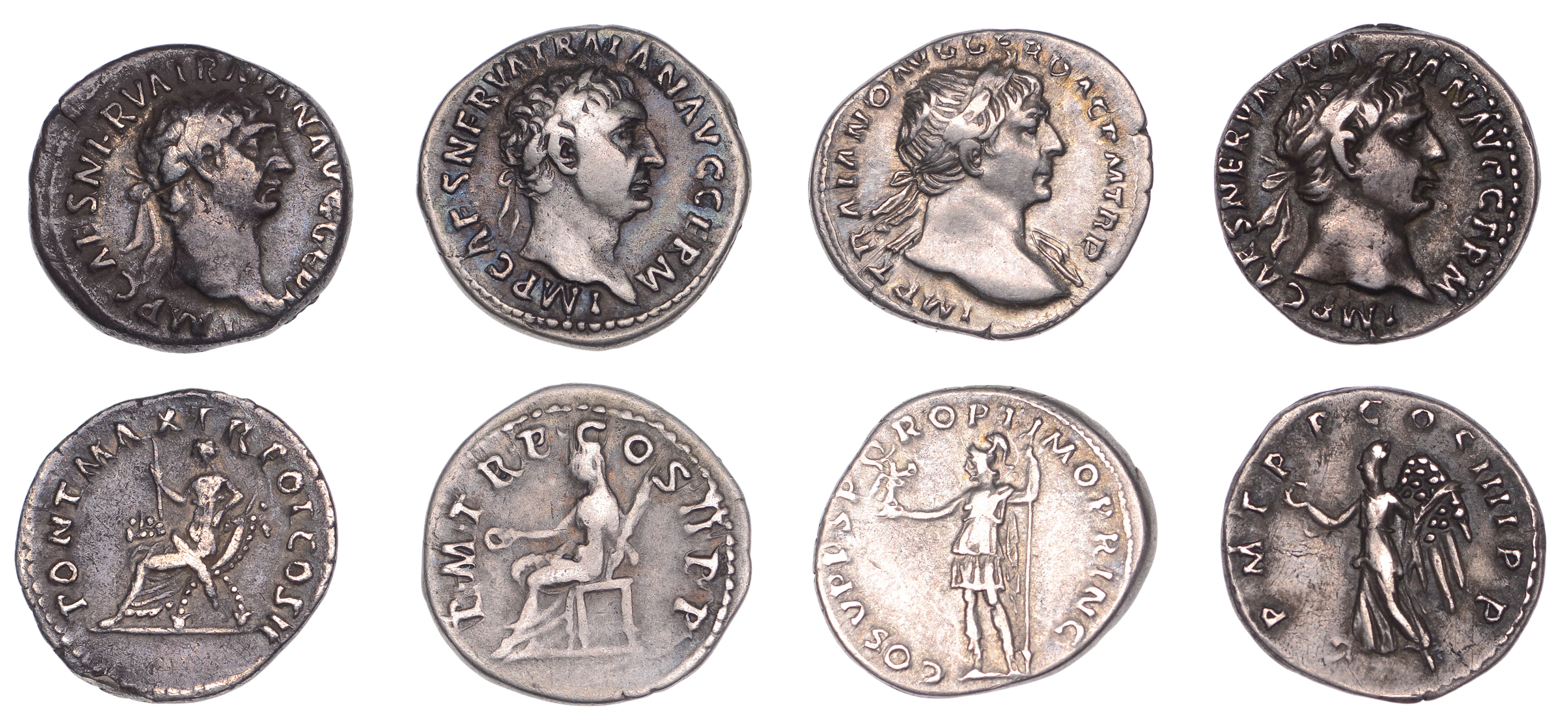 Trajan (98-117), Denarii (4), 98-9, laureate head right, rev. Vesta