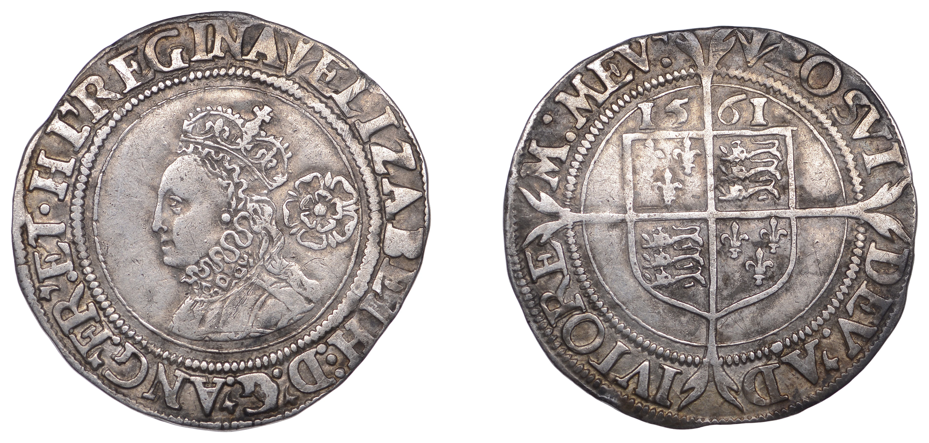 Elizabeth I (1558-1603), Third issue, Sixpence, 1561, mm. pheon, 2.95g/8h