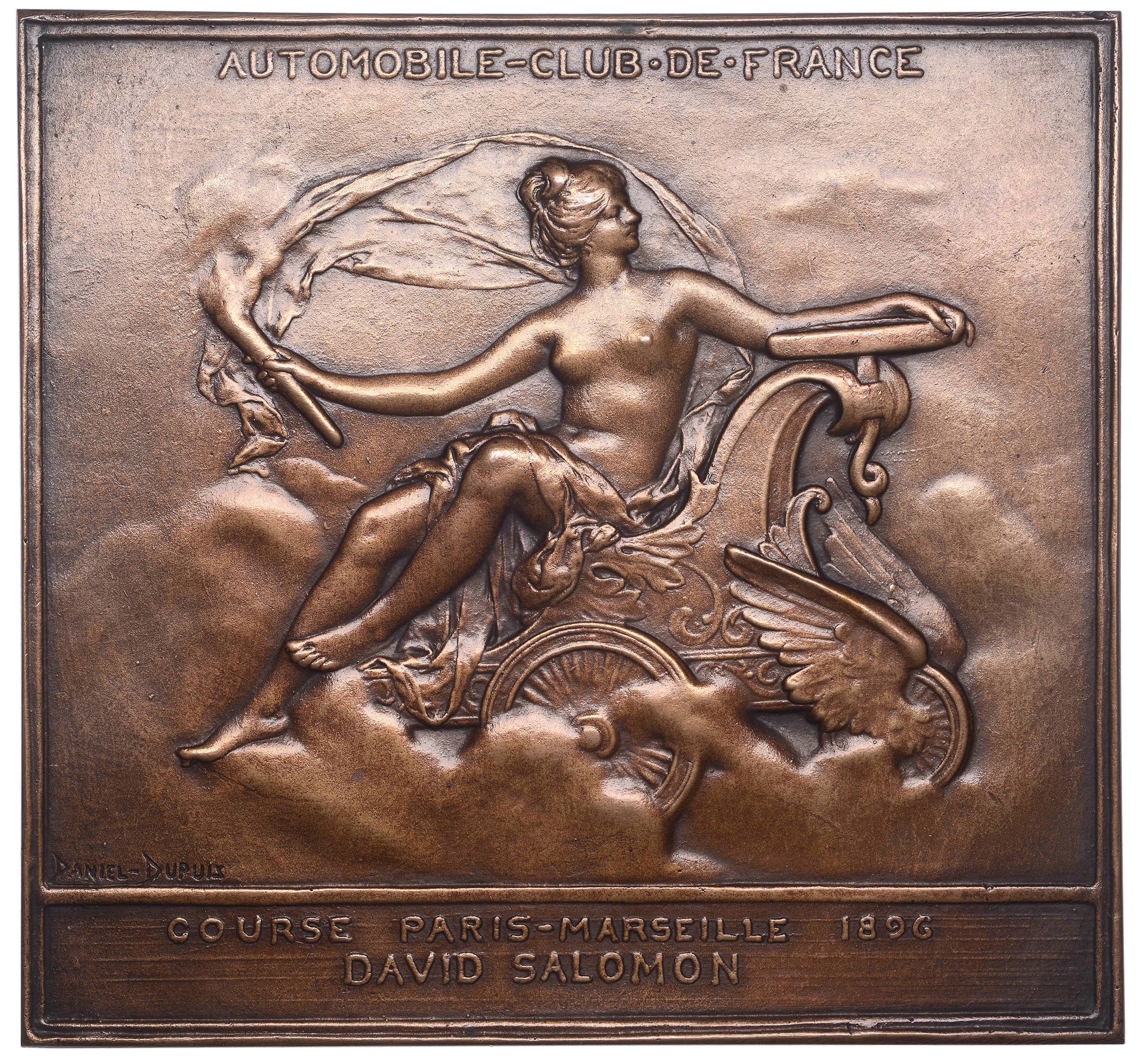 FRANCE, Automobile-Club de France, 1895, an Art Nouveau uniface cast