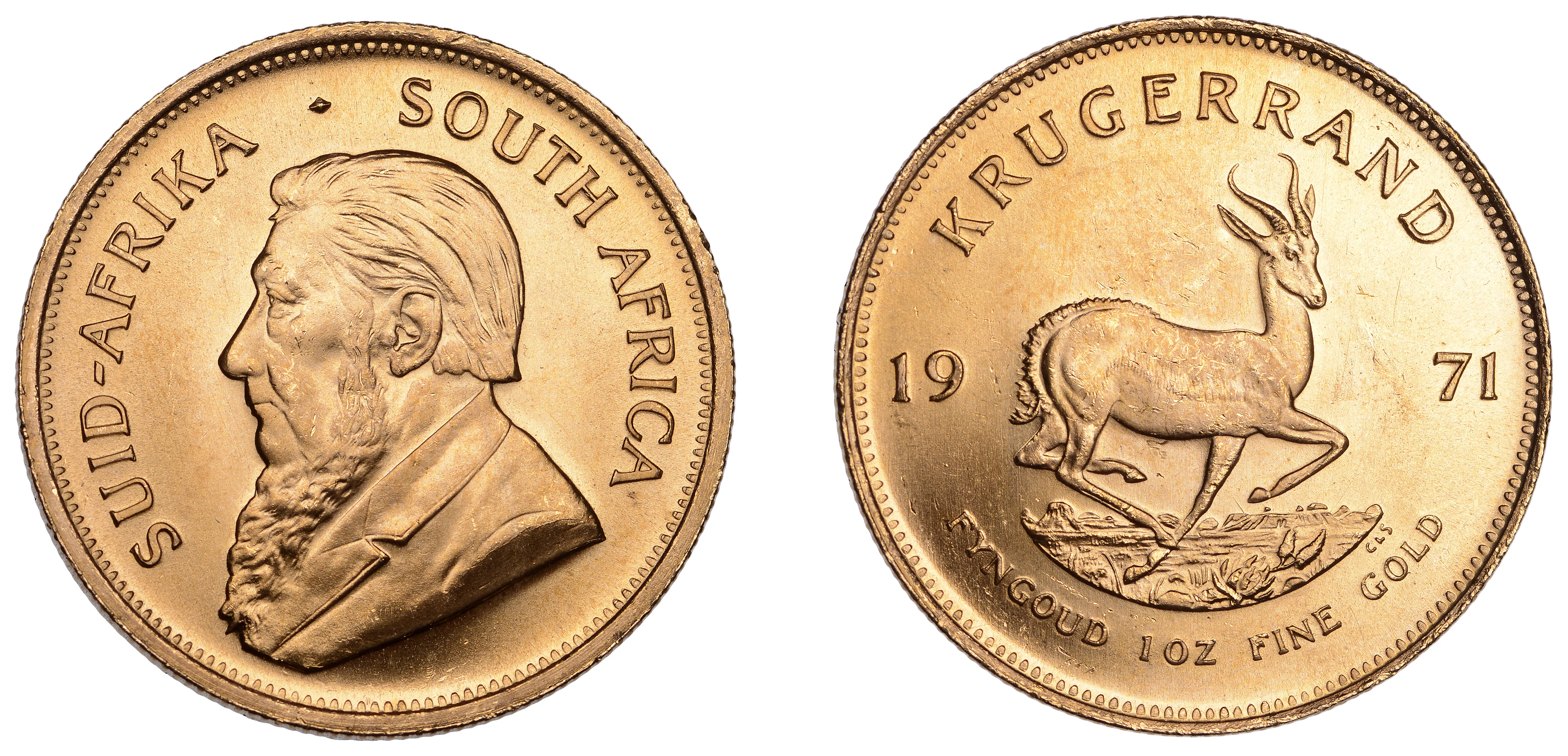 South Africa, Republic, Krugerrand, 1971, Pretoria (KM 73). Lustrous