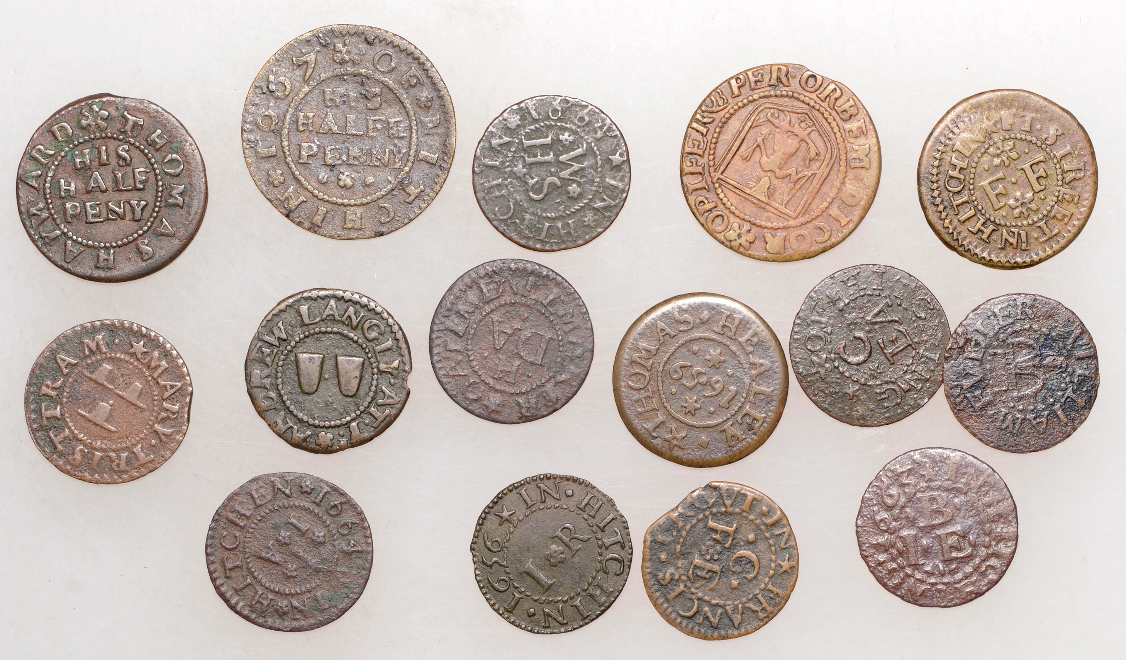 HERTFORDSHIRE, Hitchin, Joseph Baker, Farthing, 1663, 0.95g/12h (N