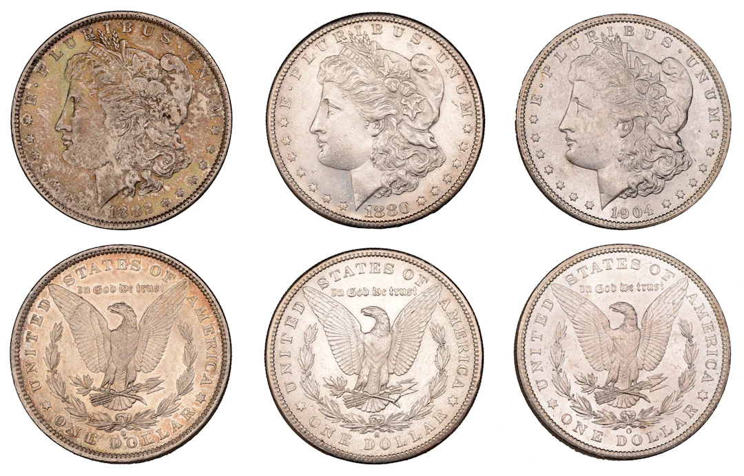 United States of America, Dollars (3), 1880s, 1882o, 1904o, all New