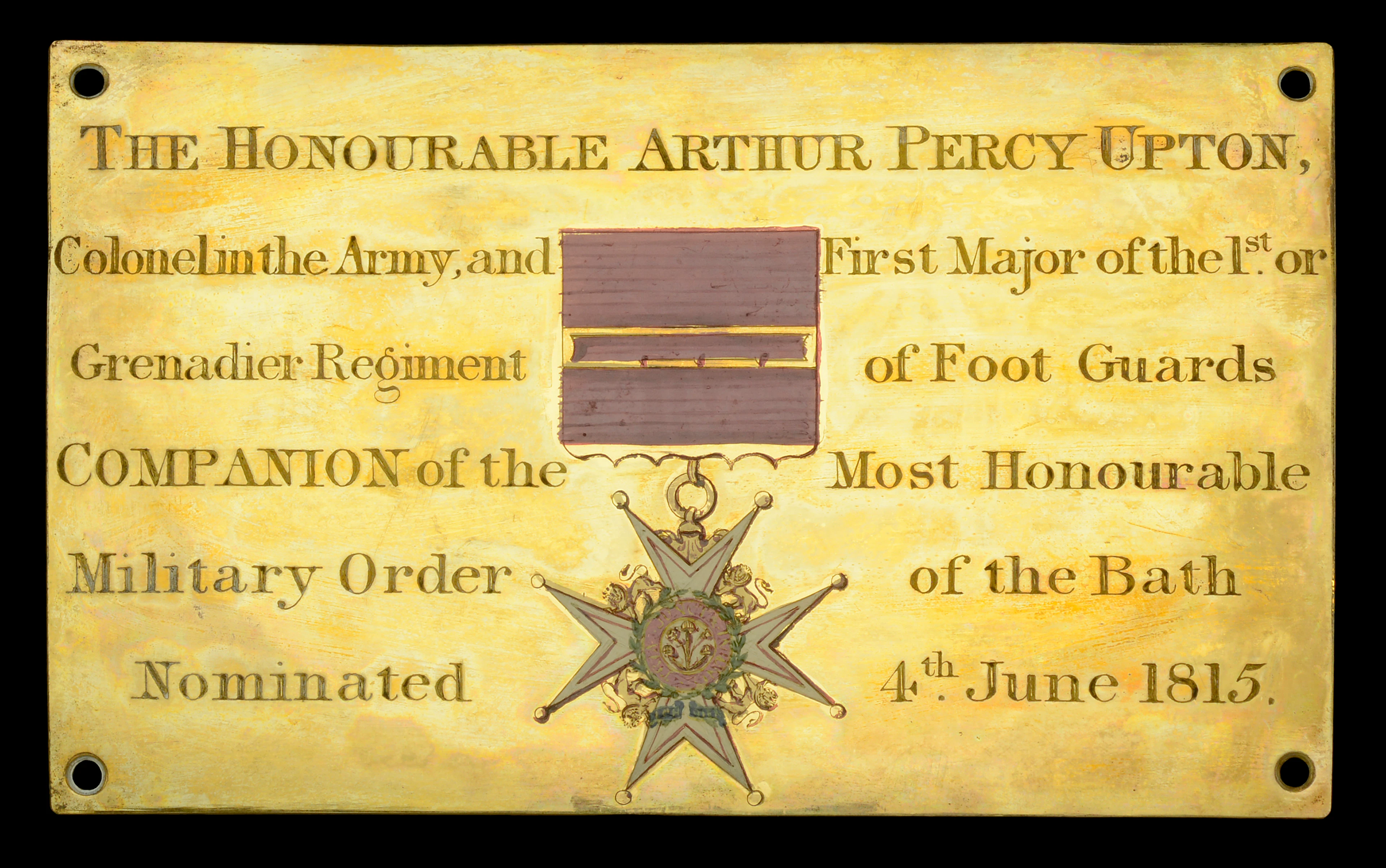 The Westminster Abbey C.B. Chapel Stall Plate of Colonel The Honourable