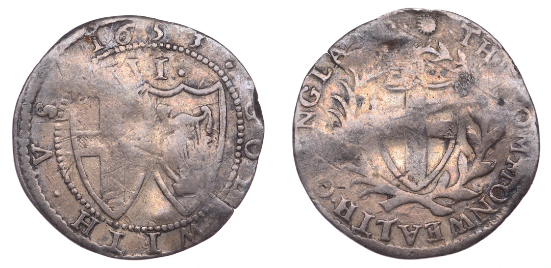Commonwealth (1649-1660), Sixpence, 1653, mm. sun on obv. only, 2.76g/9h