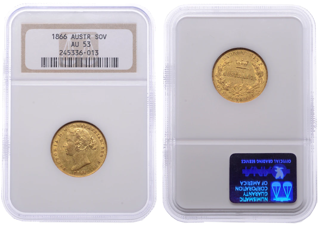 Australia, Victoria, Sovereign, 1866 (M a371; KM 4; F 10). Good very