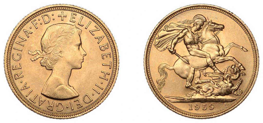 Elizabeth II (1952-2022), Sterling issues, Sovereign, 1959 (S 4125).