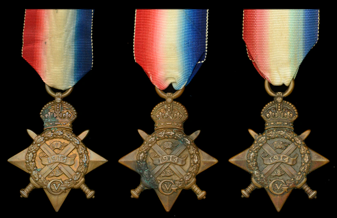 1914 Star (3) (11063 Pte. S. Cadman. 1/R.W. Fus:; 10375 Sjt. H. Evans.