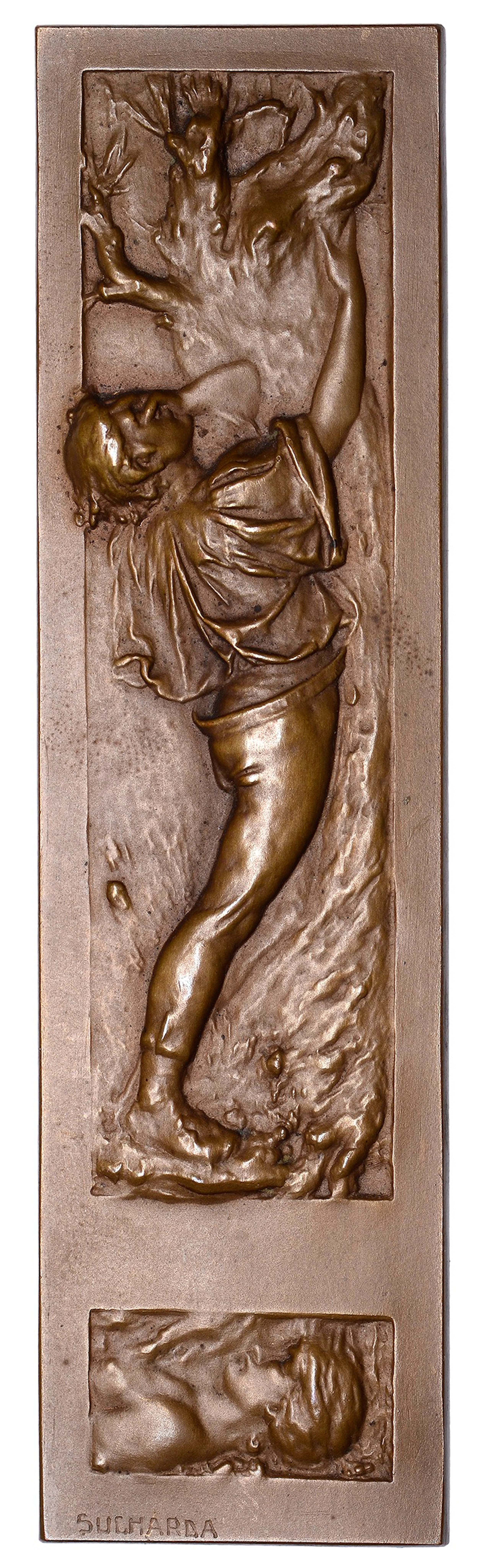 BOHEMIA, Vrba [Willow Tree], 1897, an Art Nouveau uniface bronze plaque