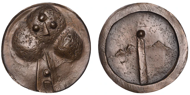 ENGLAND, Nature and Time, 1999, a cast bronze medal by G.C.P. Clarke