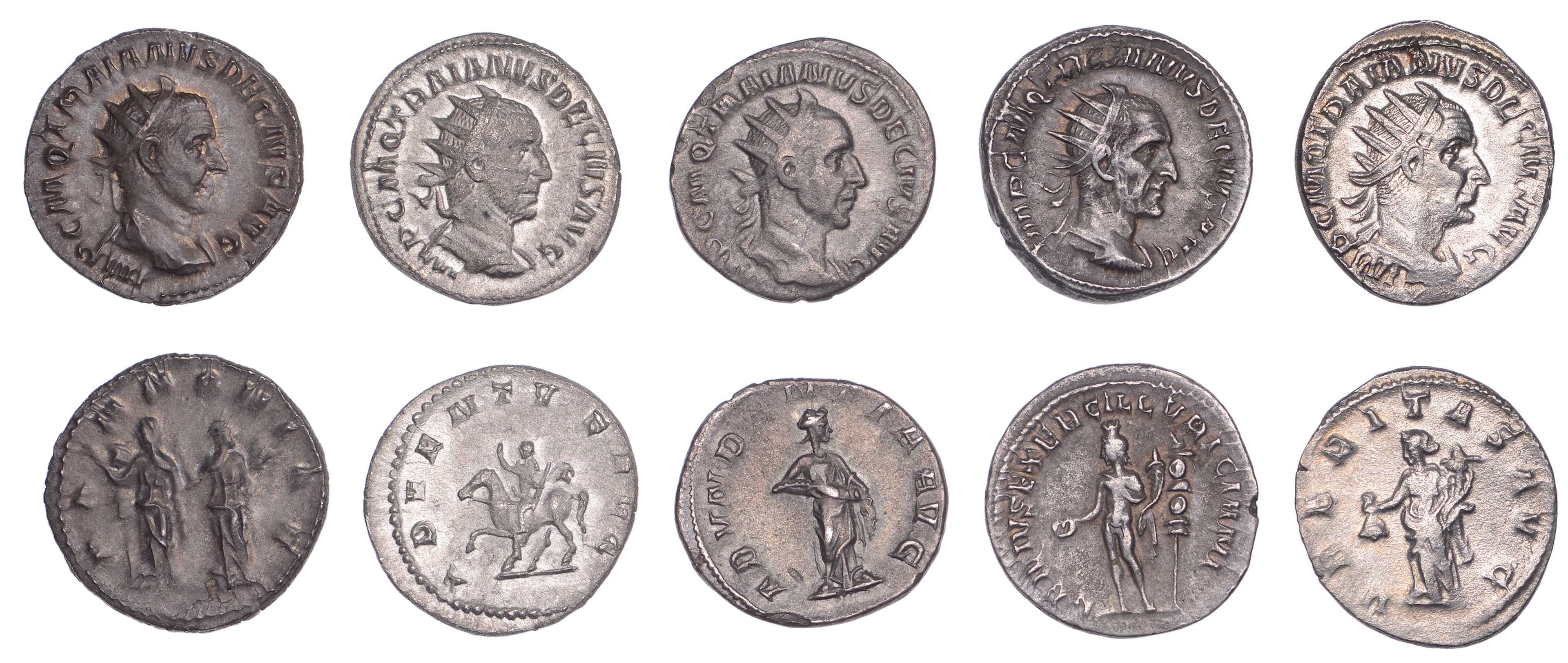 Trajan Decius (249-251), Antoniniani (3), 249-51, radiate, draped