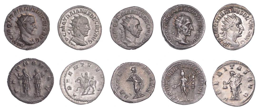 Trajan Decius (249-251), Antoniniani (3), 249-51, radiate, draped
