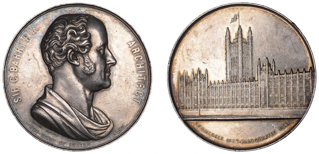 ENGLAND, Sir Charles Barry, 1862, a silver medal by L. Wiener for