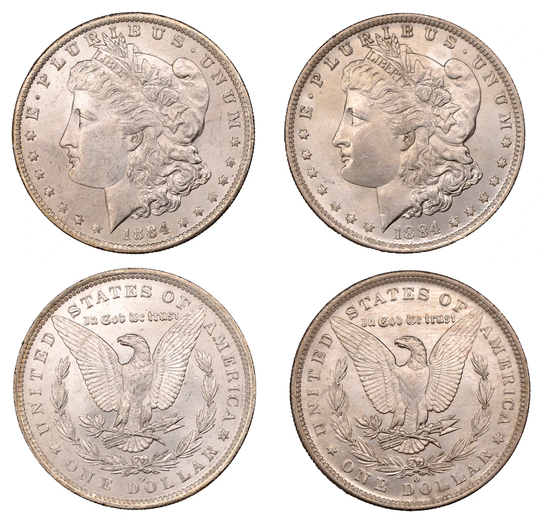 United States of America, Dollars (2), both 1884o, New Orleans (KM