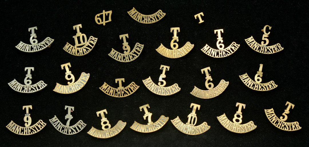 Manchester Regiment, Assorted Shoulder Titles. A good selection with