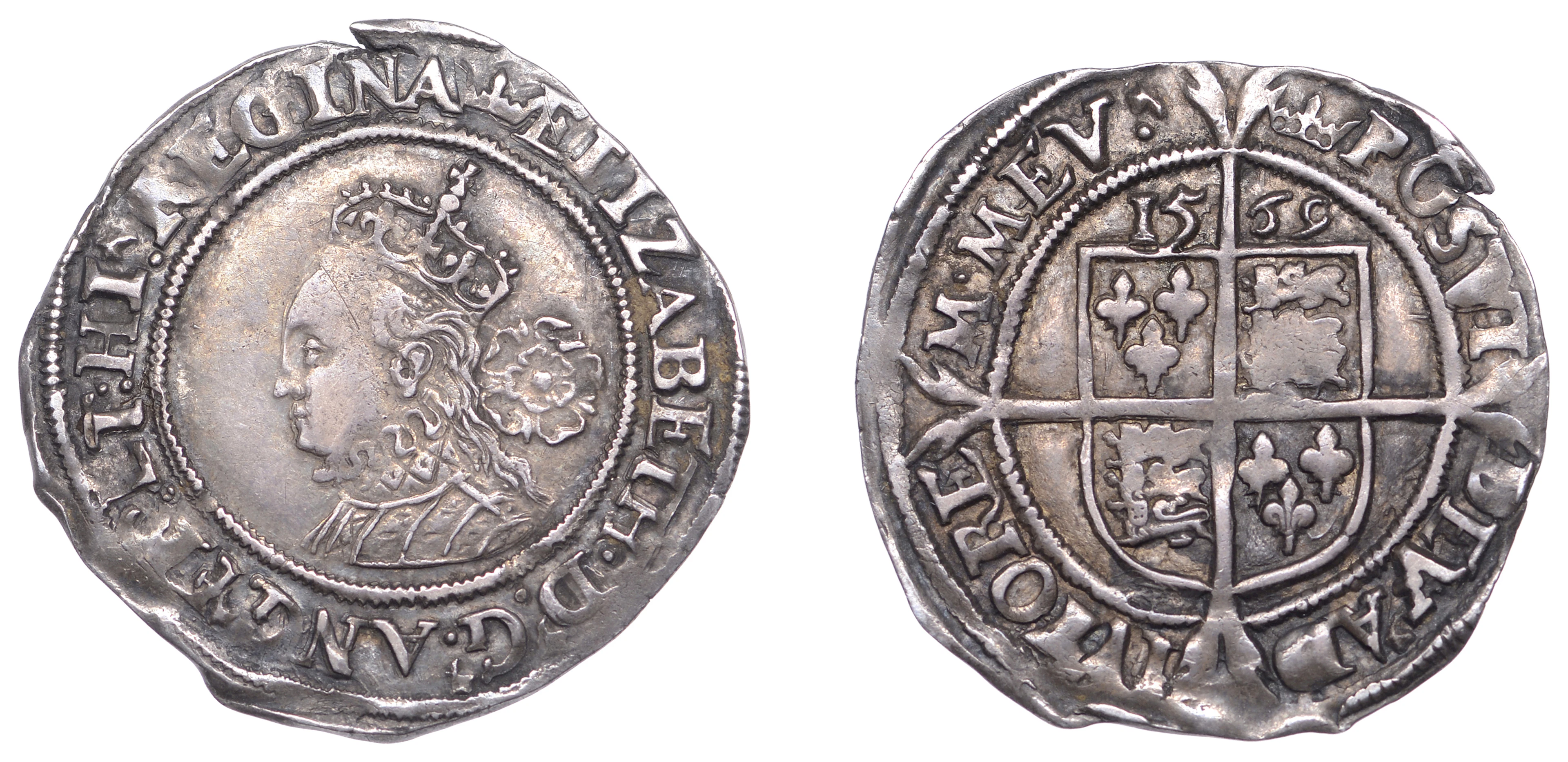 Elizabeth I (1558-1603), Third issue, Sixpence, 1569 (6 and 9 broken)