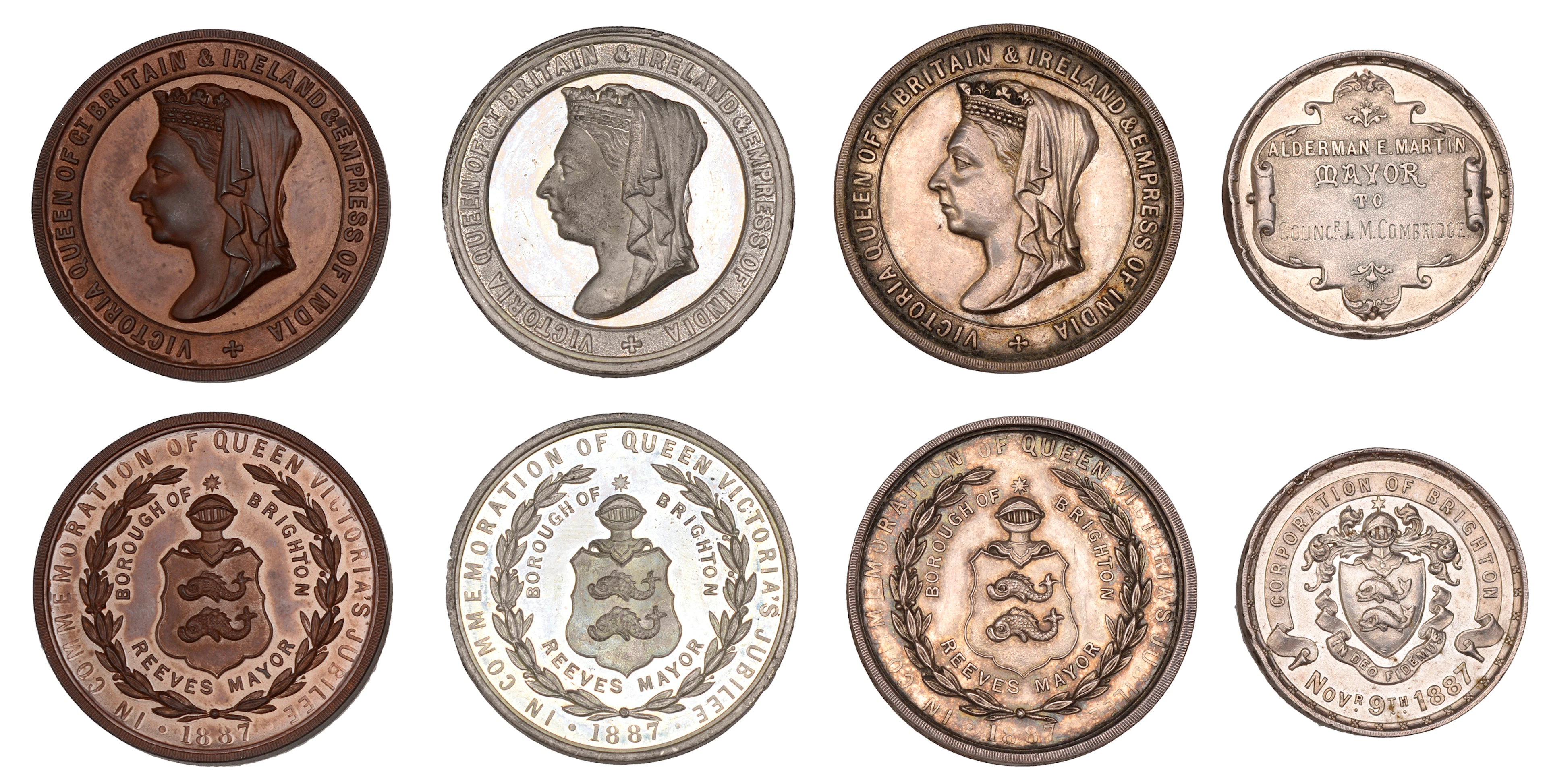 Victoria, Golden Jubilee, 1887, Borough of Brighton, a silver medal