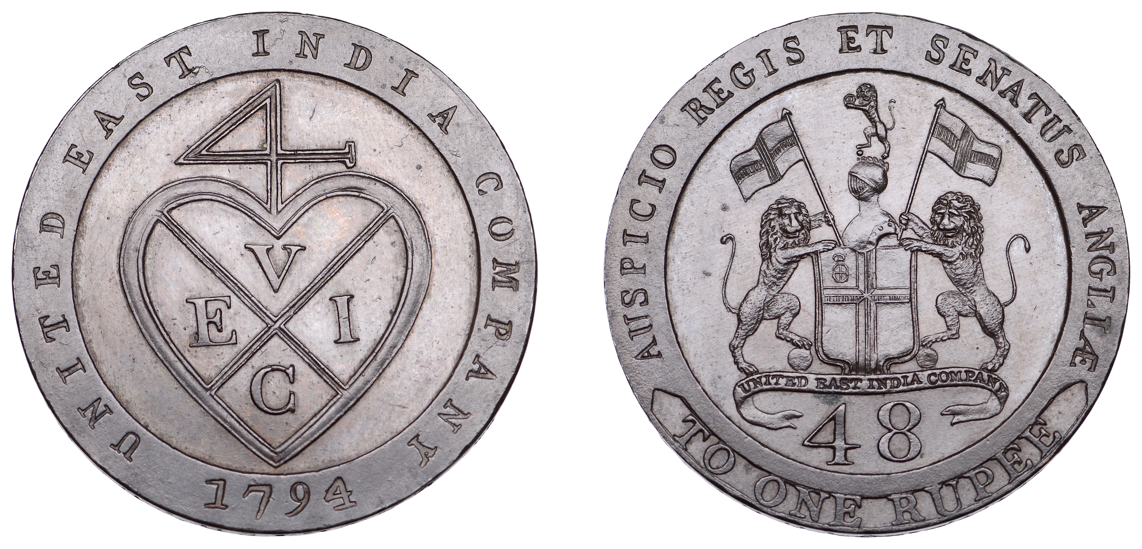 India, EIC: Madras Presidency, Proof Dub or Forty-Eighth Rupee, 1794