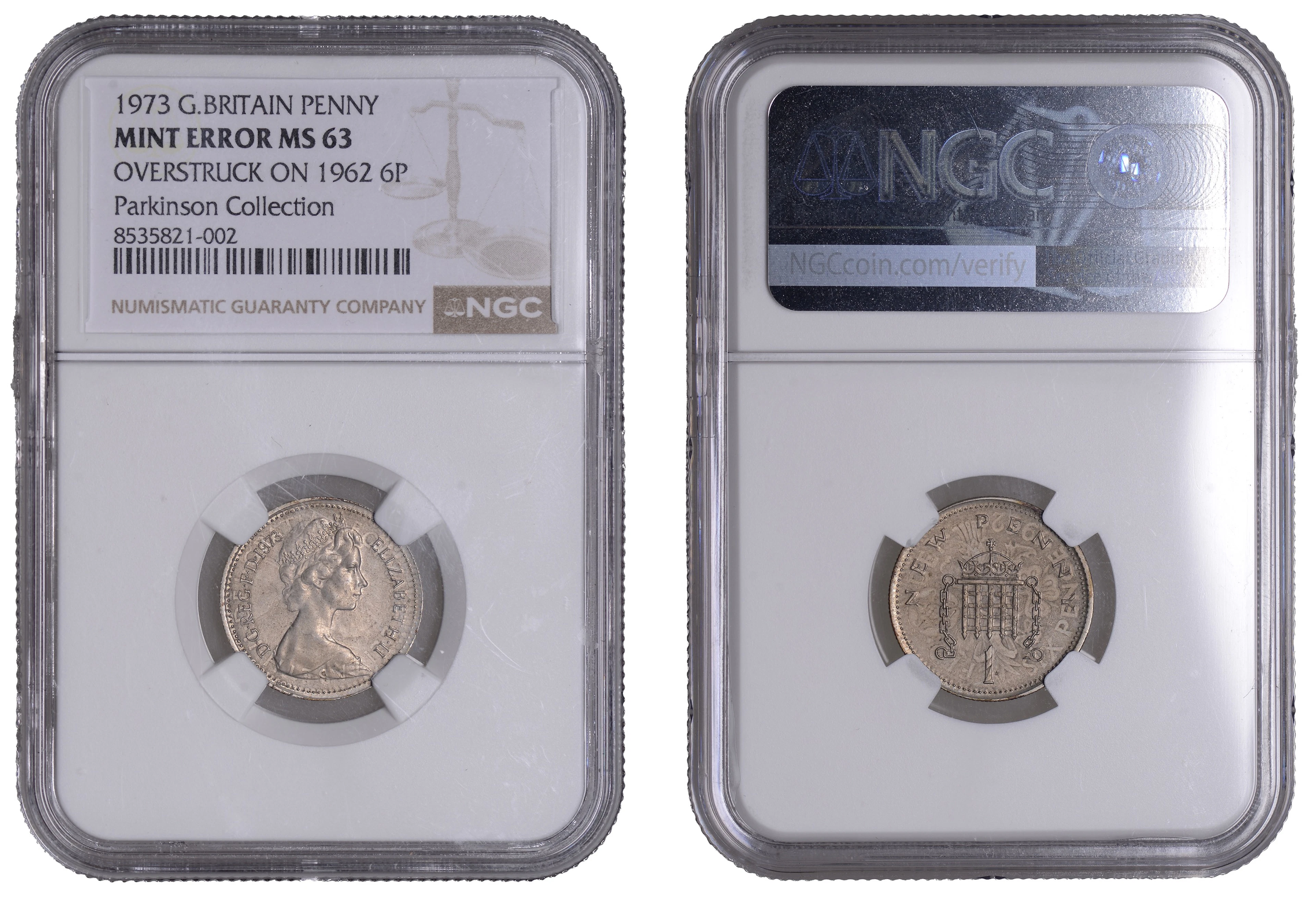 Elizabeth II (1952-2022), Decimal issues, Penny, 1973, struck over