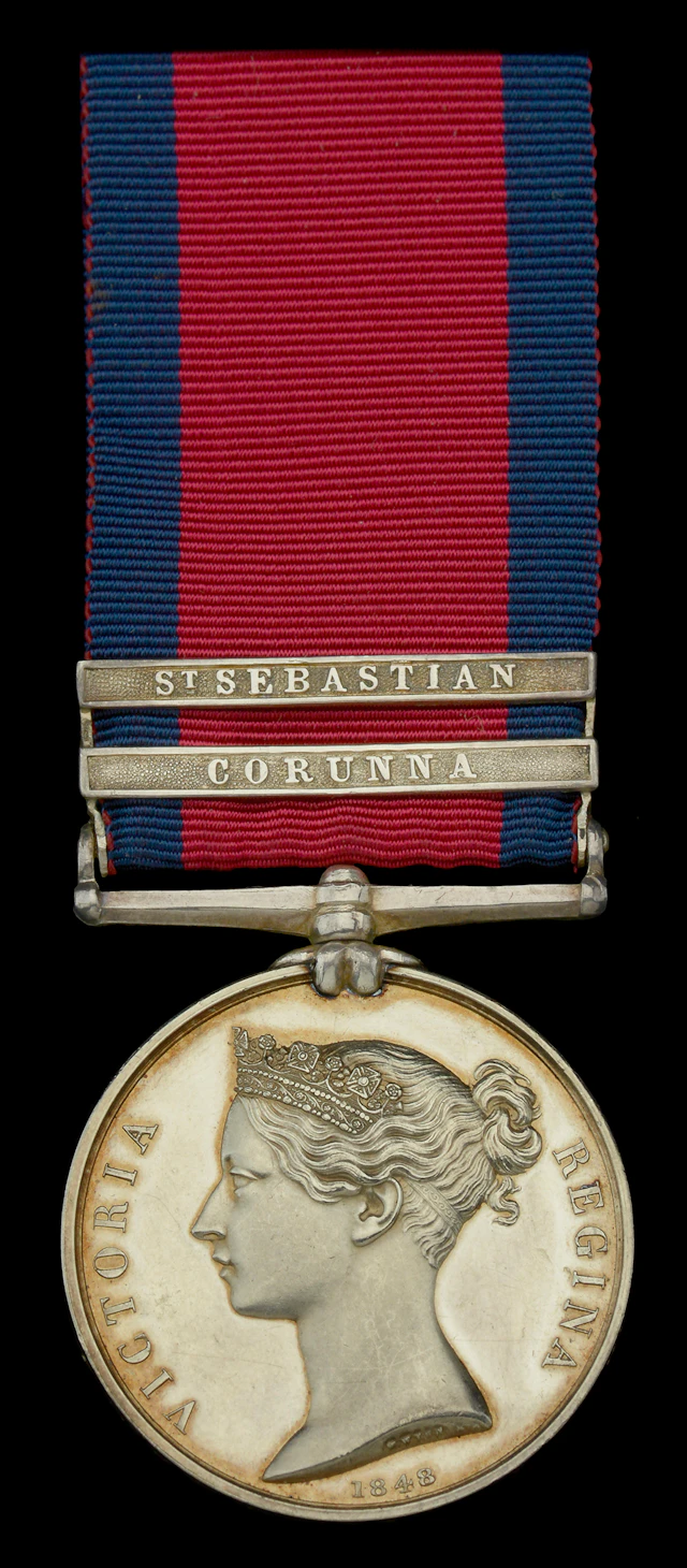 Military General Service 1793-1814, 2 clasps, Corunna, St. Sebastian