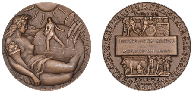 FRANCE, Déméter, c. 1950, a bronze award medal by R. Cochet for the