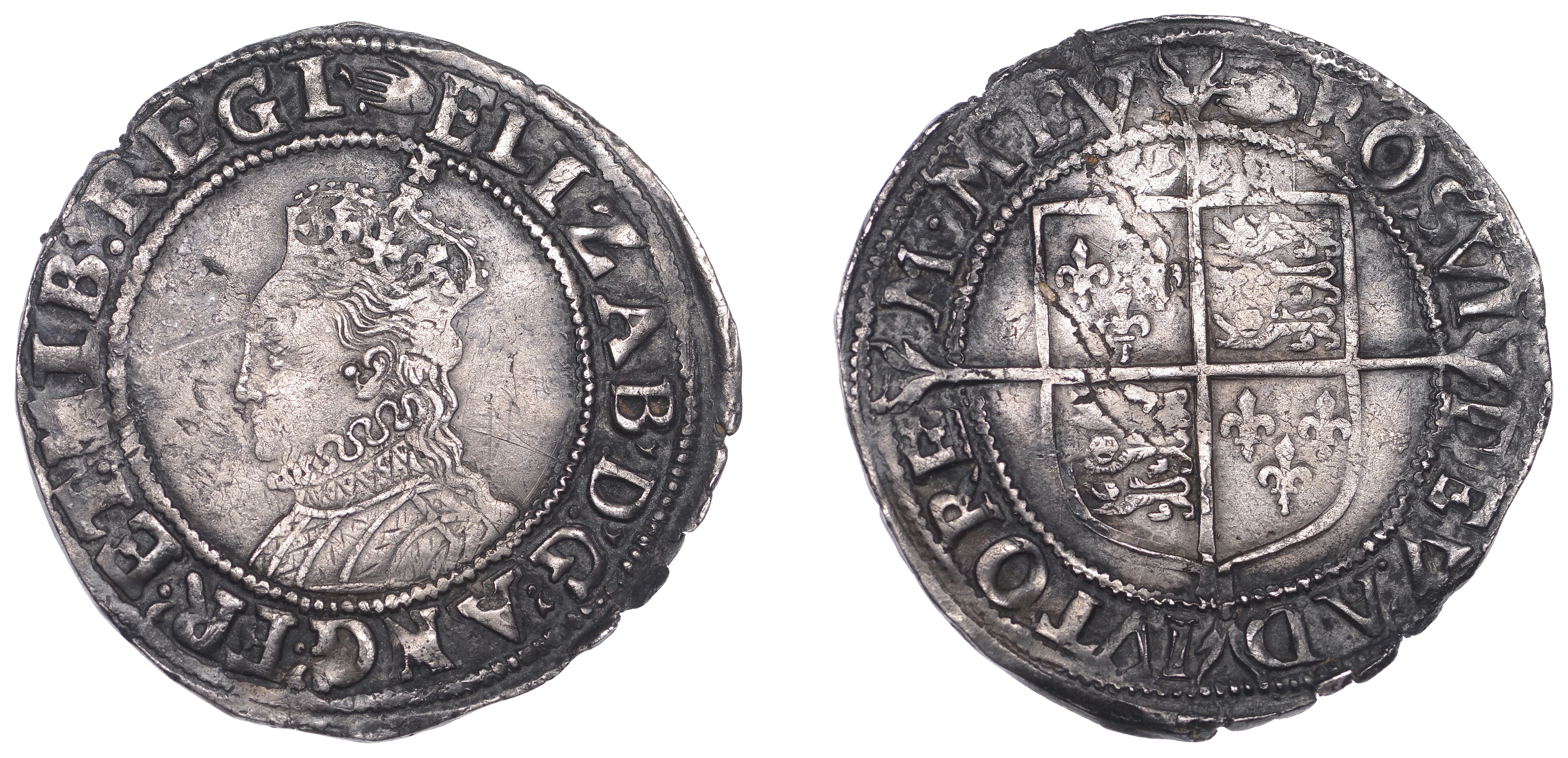 Elizabeth I (1558-1603), Sixth issue, Shilling, mm. hand, bust 6B