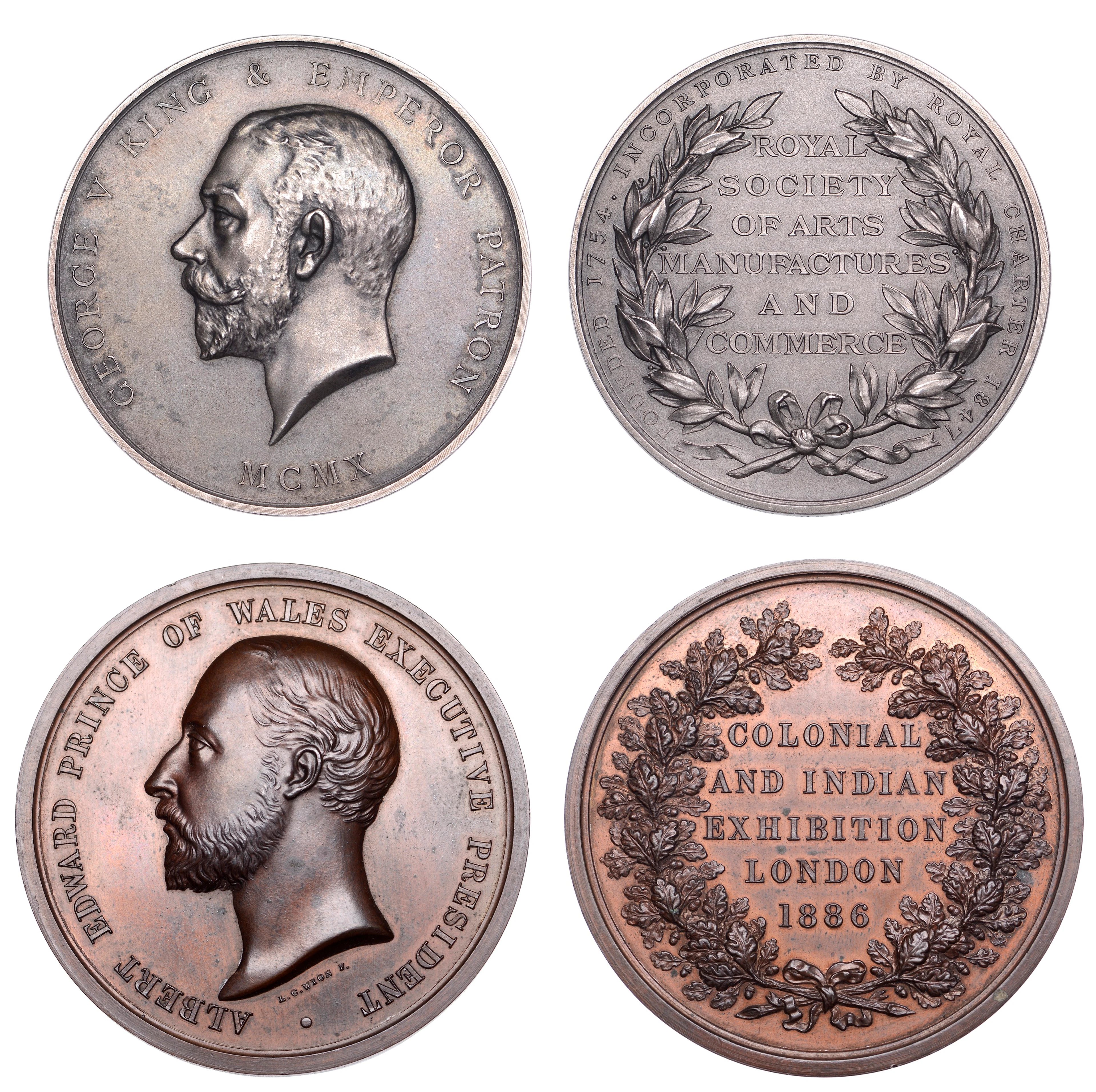 Colonial and Indian Exhibition, 1886, a copper medal by L.C. Wyon