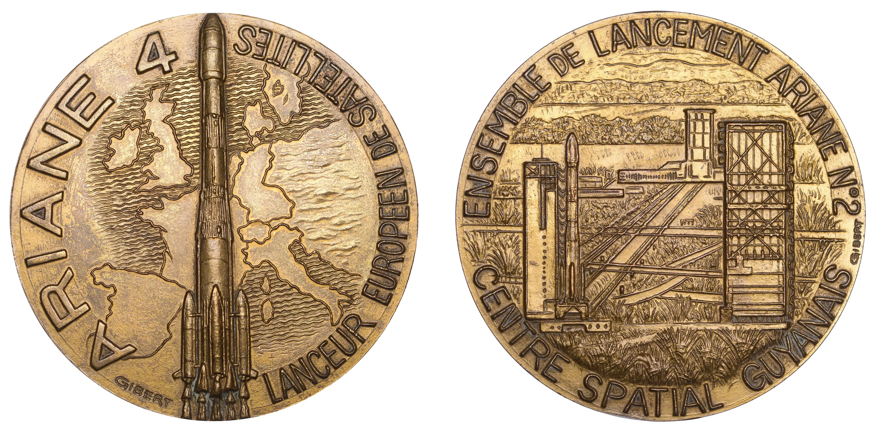 FRENCH GUIANA/FRANCE, Arianspace-Kourou, Ariane 4, 1988, a bronze