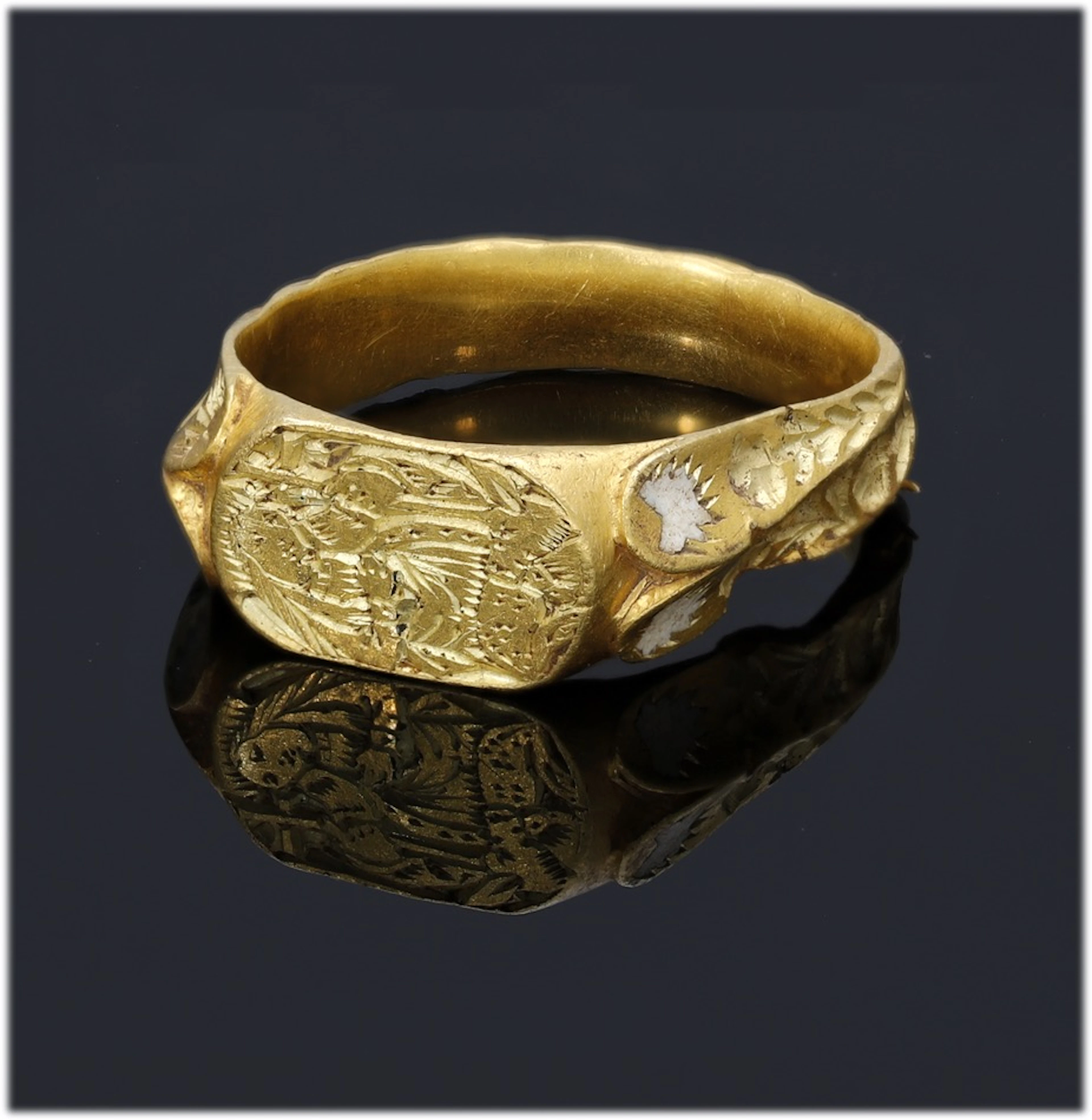 A late Medieval iconographic ring of St Margaret of Antioch, circa