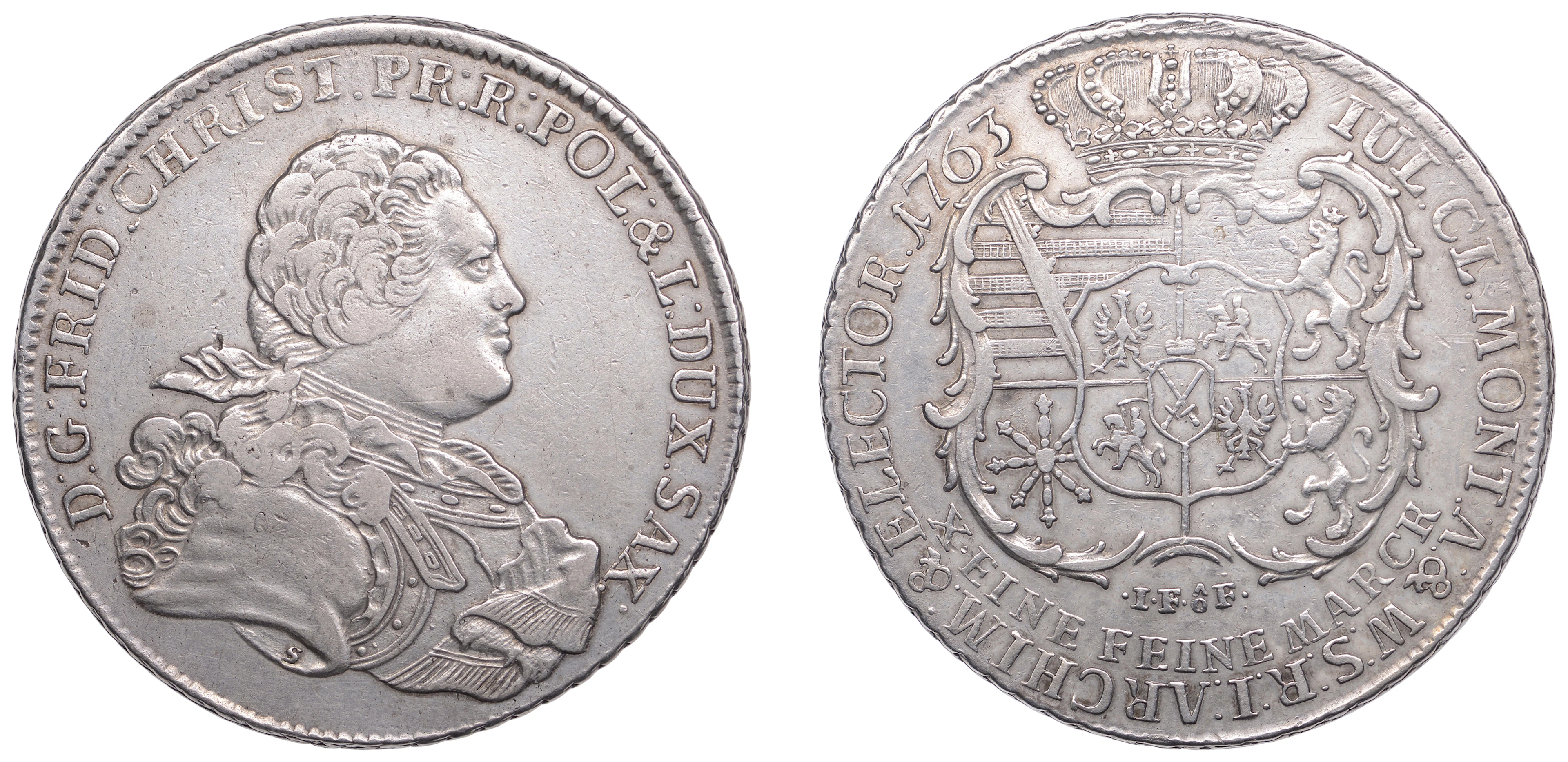 Germany, Saxony, Frederick Christian, Conventionsthaler, 1763 ifof