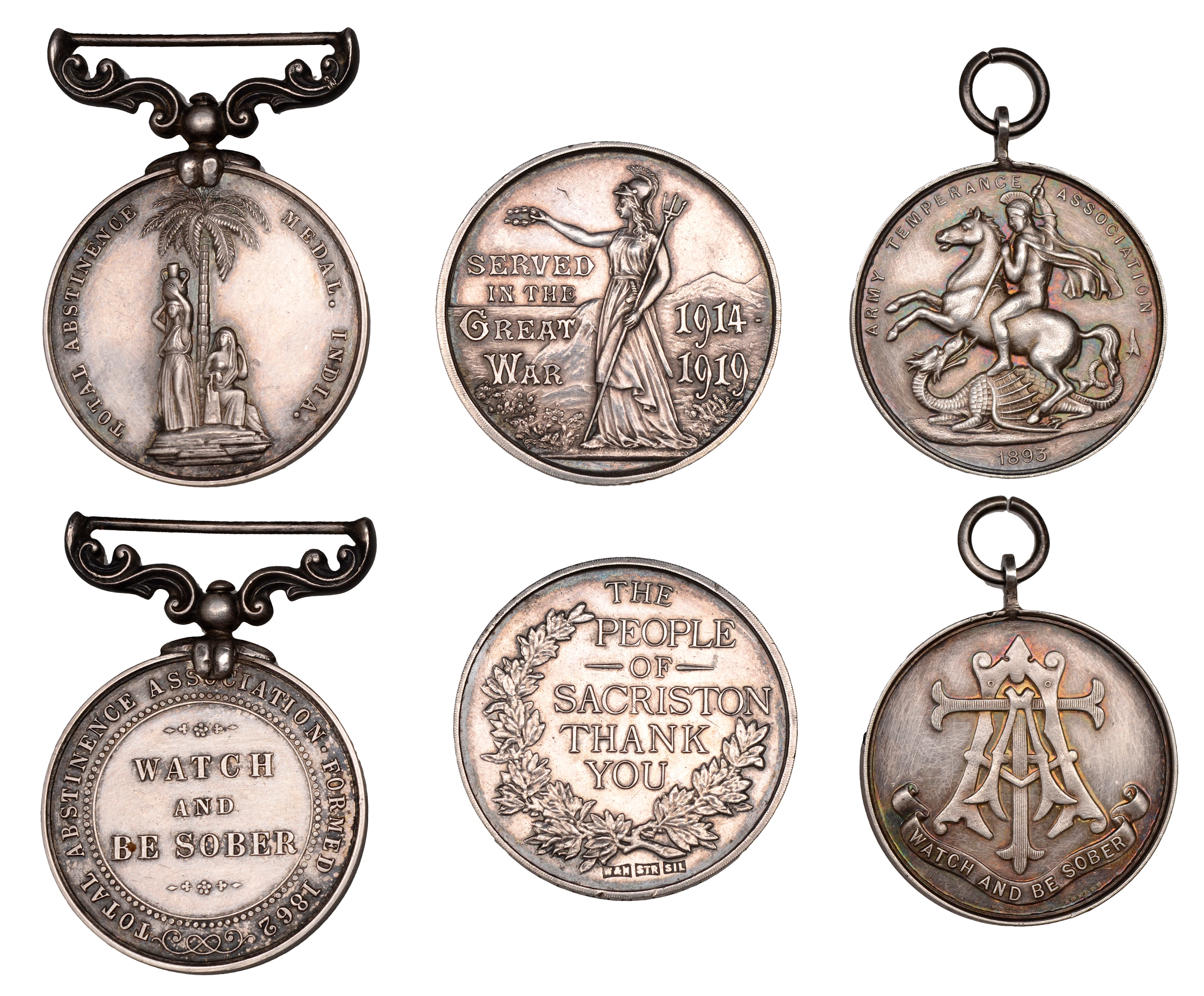 Indian Army Temperance Association, 1862, a silver medal, unnamed