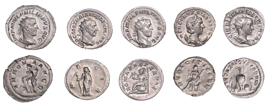 Philip I (244-249), Antoniniani (2), 244-7, radiate, draped and cuirassed