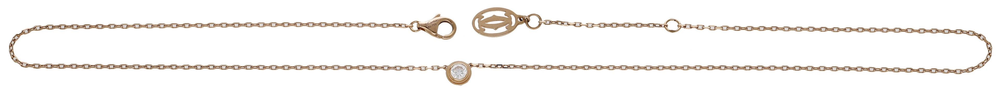 A diamond ‘D’Amour’ pendant by Cartier, the faceted cable-link chain