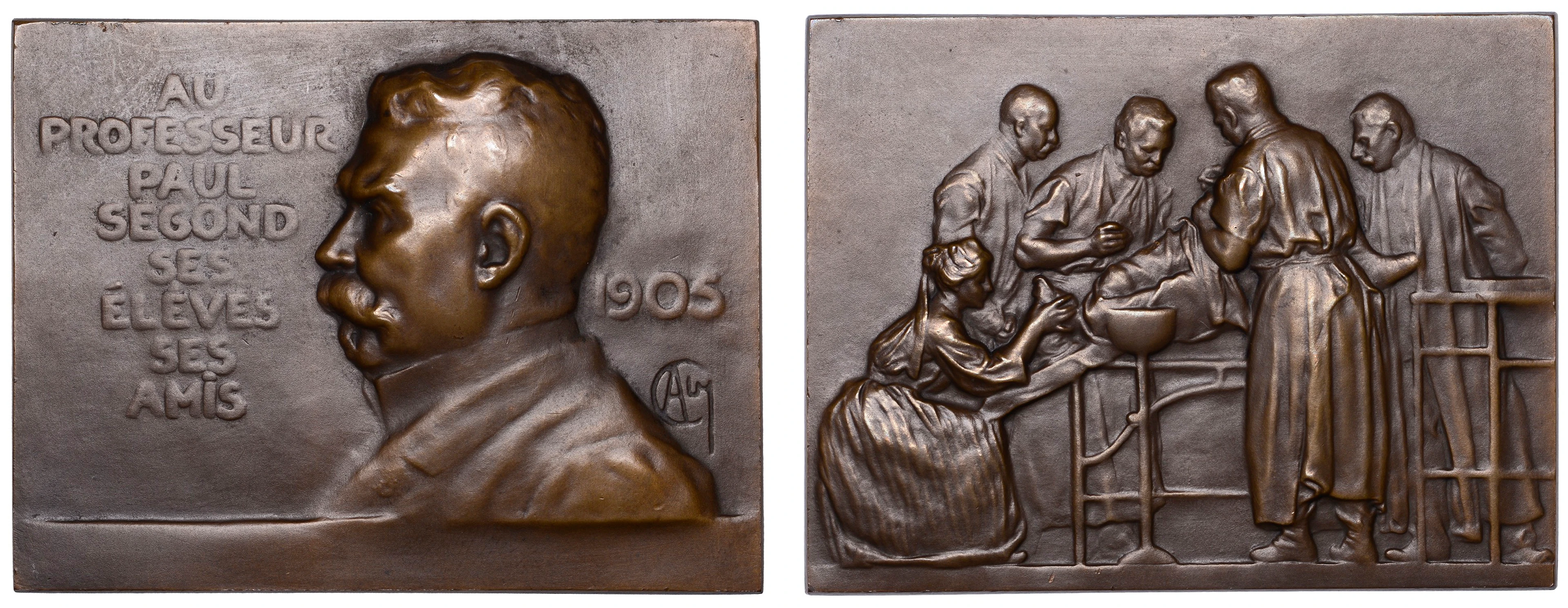 FRANCE, Paul Segond, 1905, a bronze plaque by A.-L.-M. Charpentier