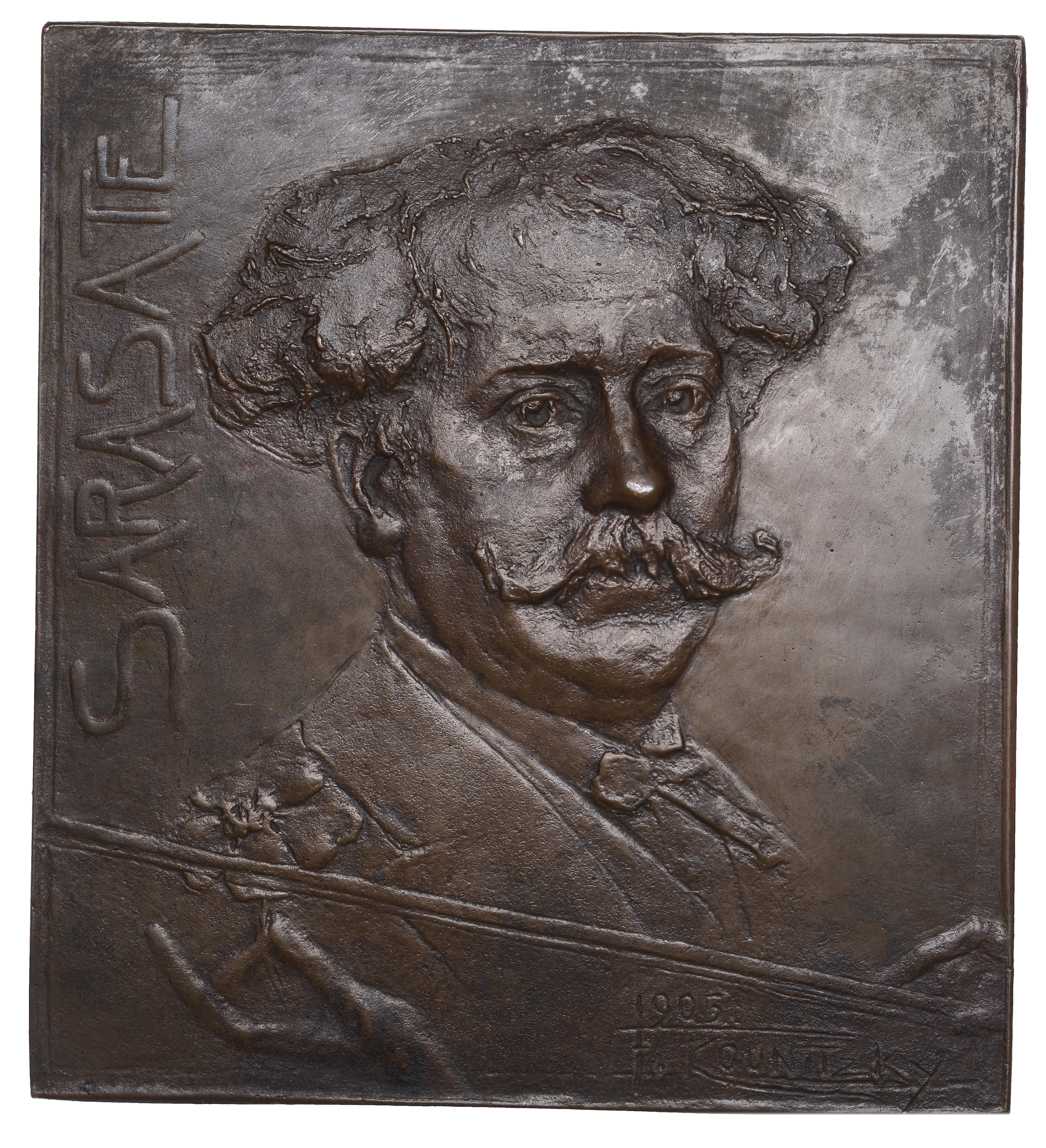 SPAIN, Pablo de Sarasate, 1905, a uniface cast bronze plaque by F.