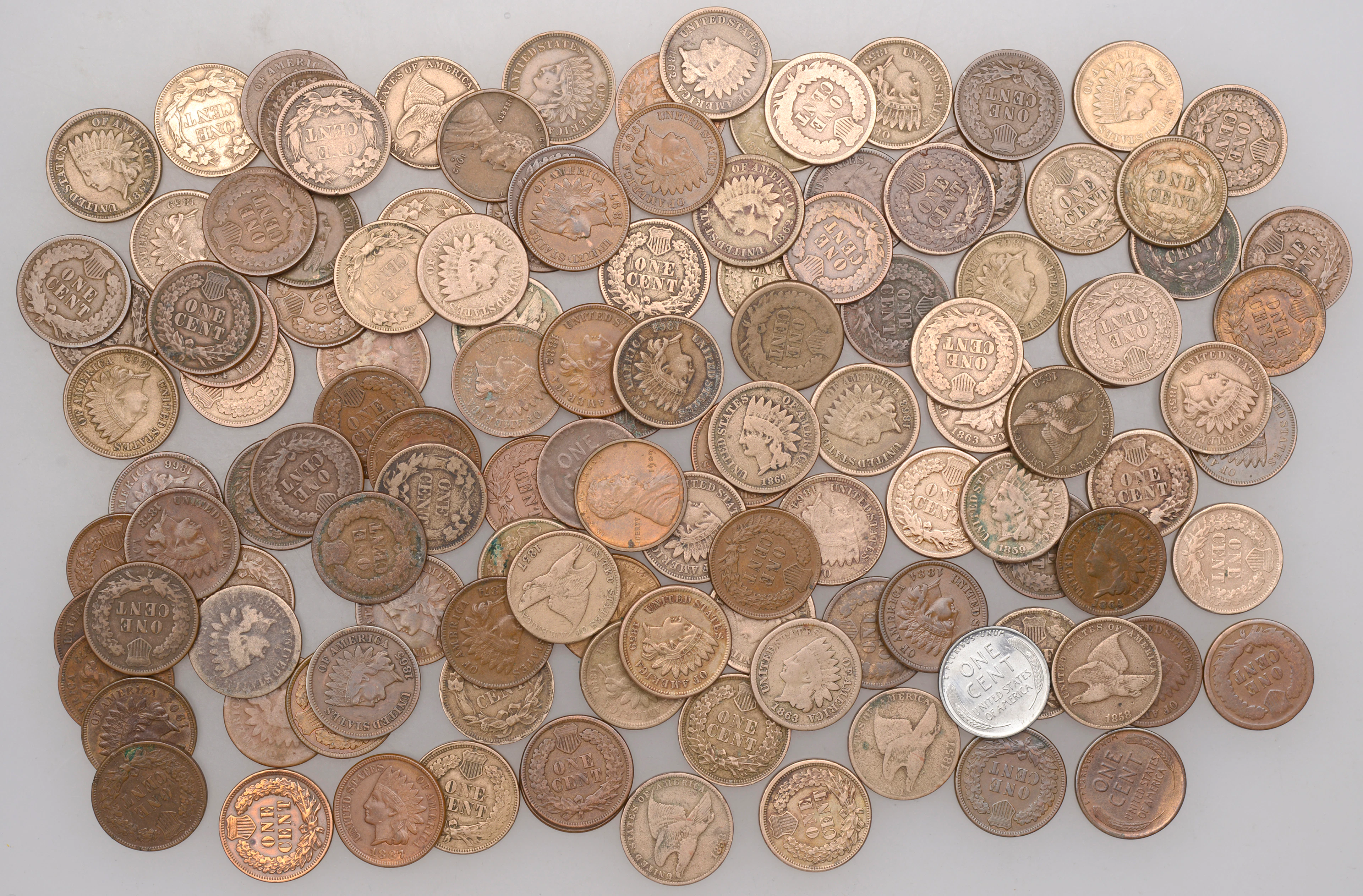 United States of America, Cents (124), Flying Eagle type (13), Indian