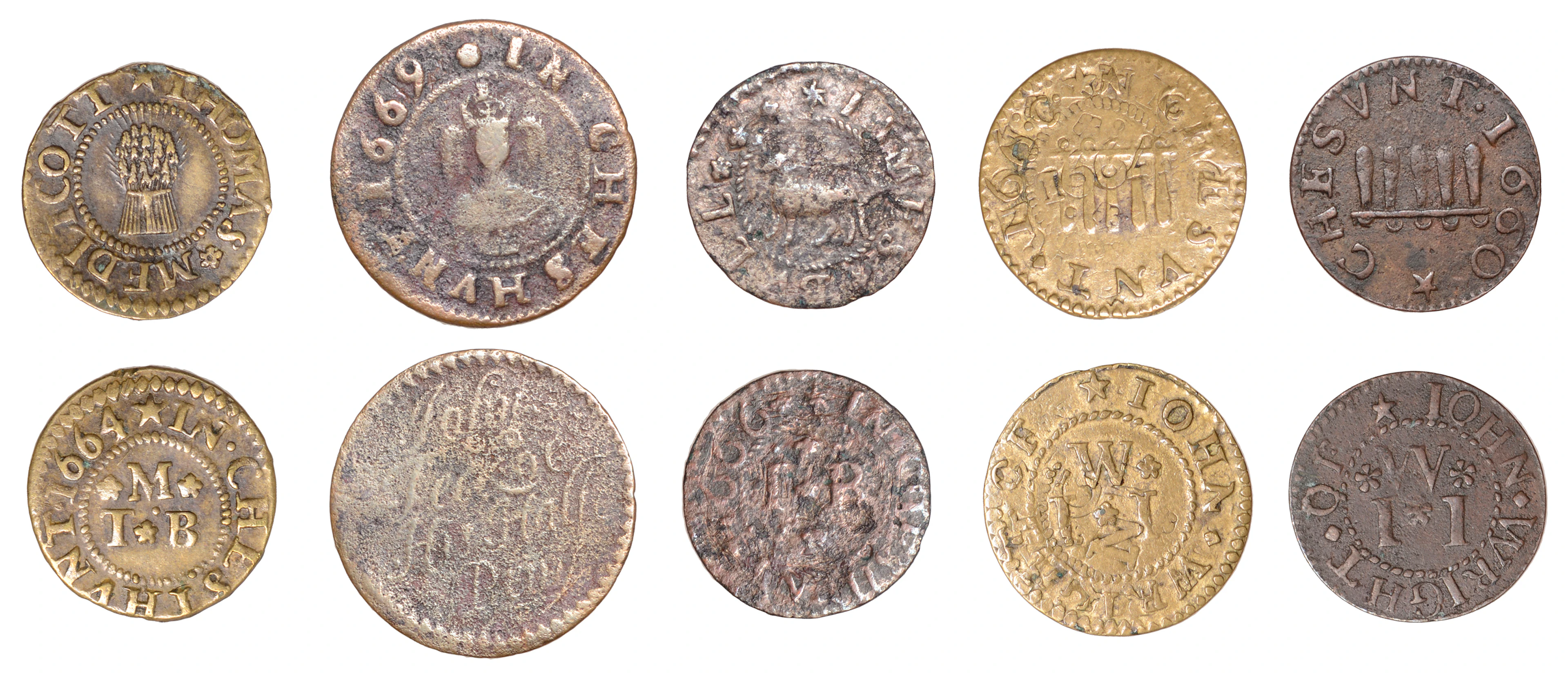 HERTFORDSHIRE, Cheshunt, James Bull, Farthing, 1666, 1.11g/3h (N 2165;