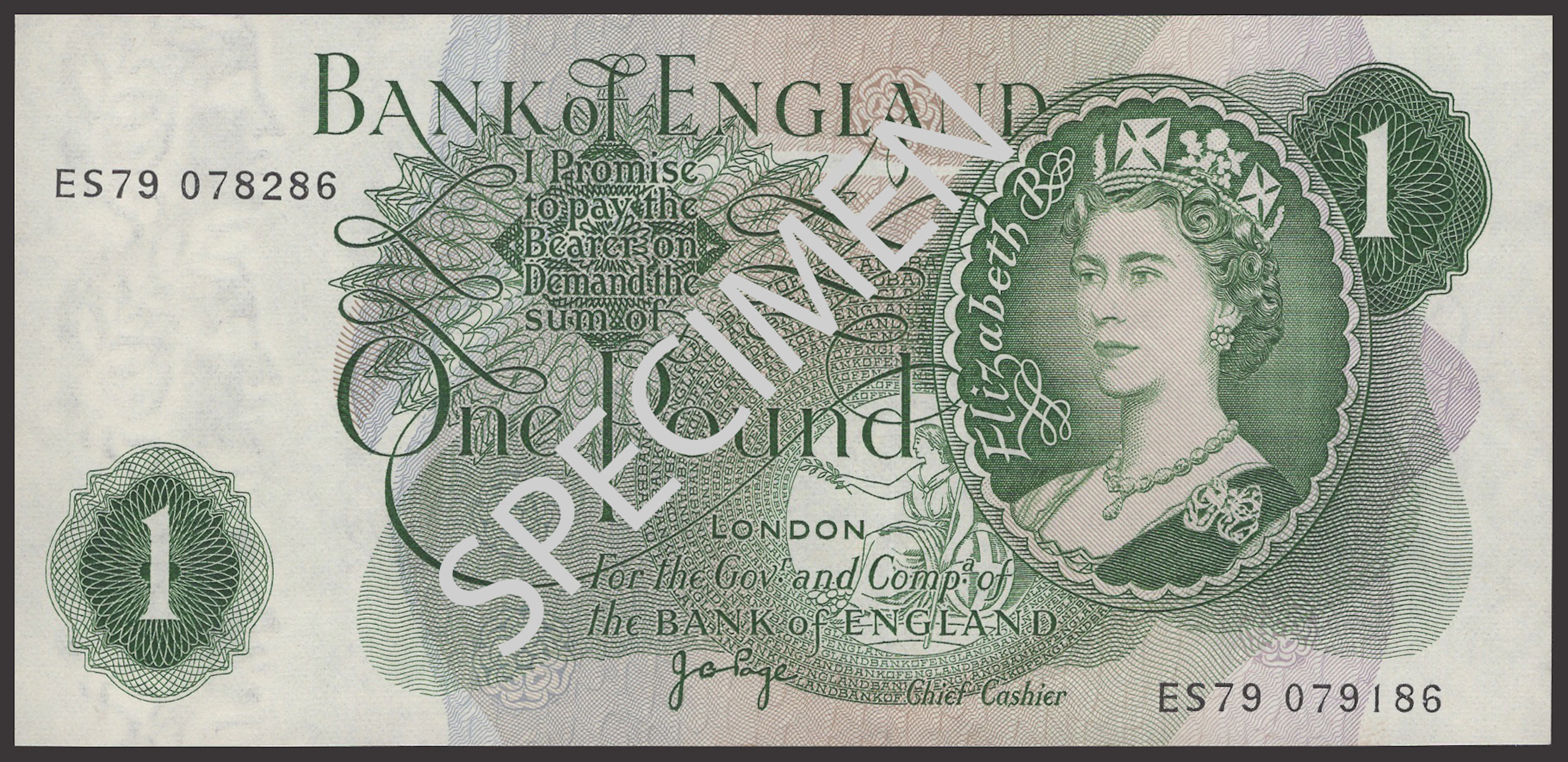 ERROR: Bank of England, John B. Page, £1, 1970, mismatched serial