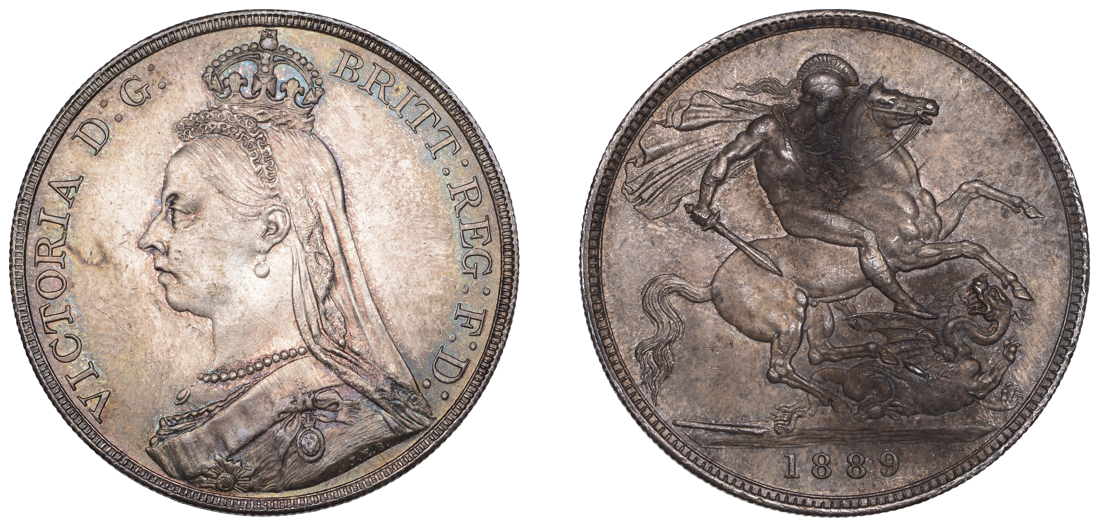 Victoria (1837-1901), Crown, 1889 (ESC 2589; S 3921). Cabinet tone