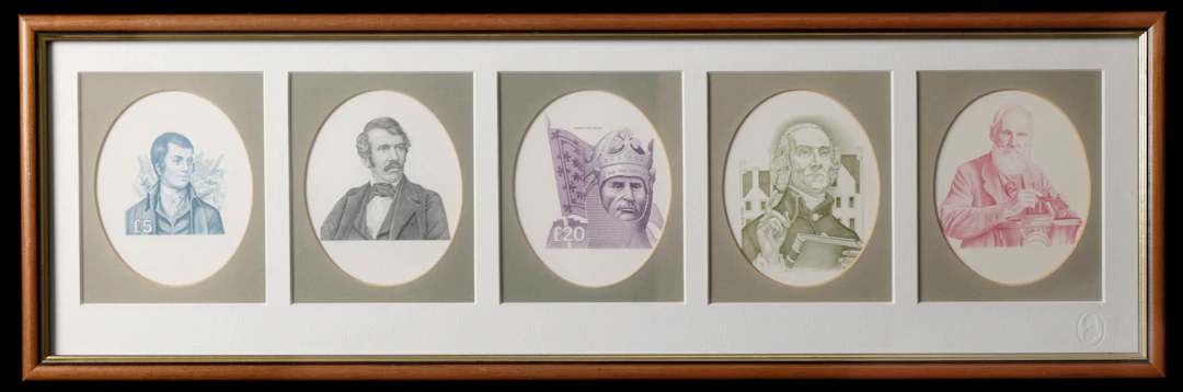 Clydesdale Bank Limited/PLC, a set of framed vignettes showing five