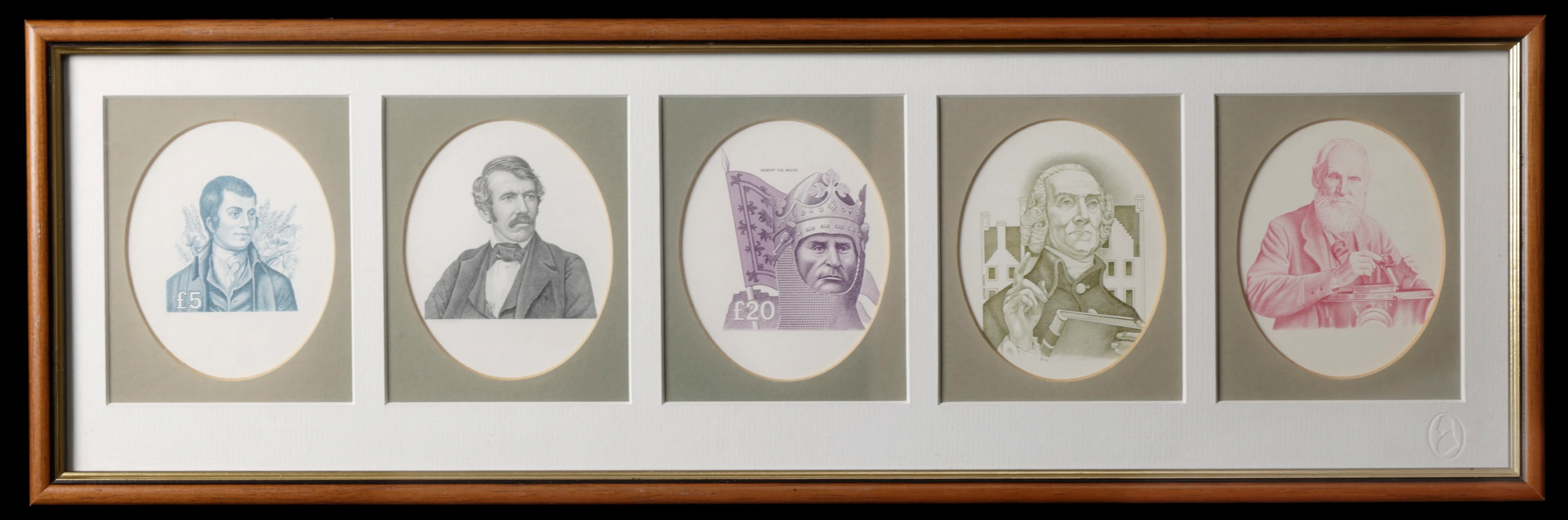 Clydesdale Bank Limited/PLC, a set of framed vignettes showing five