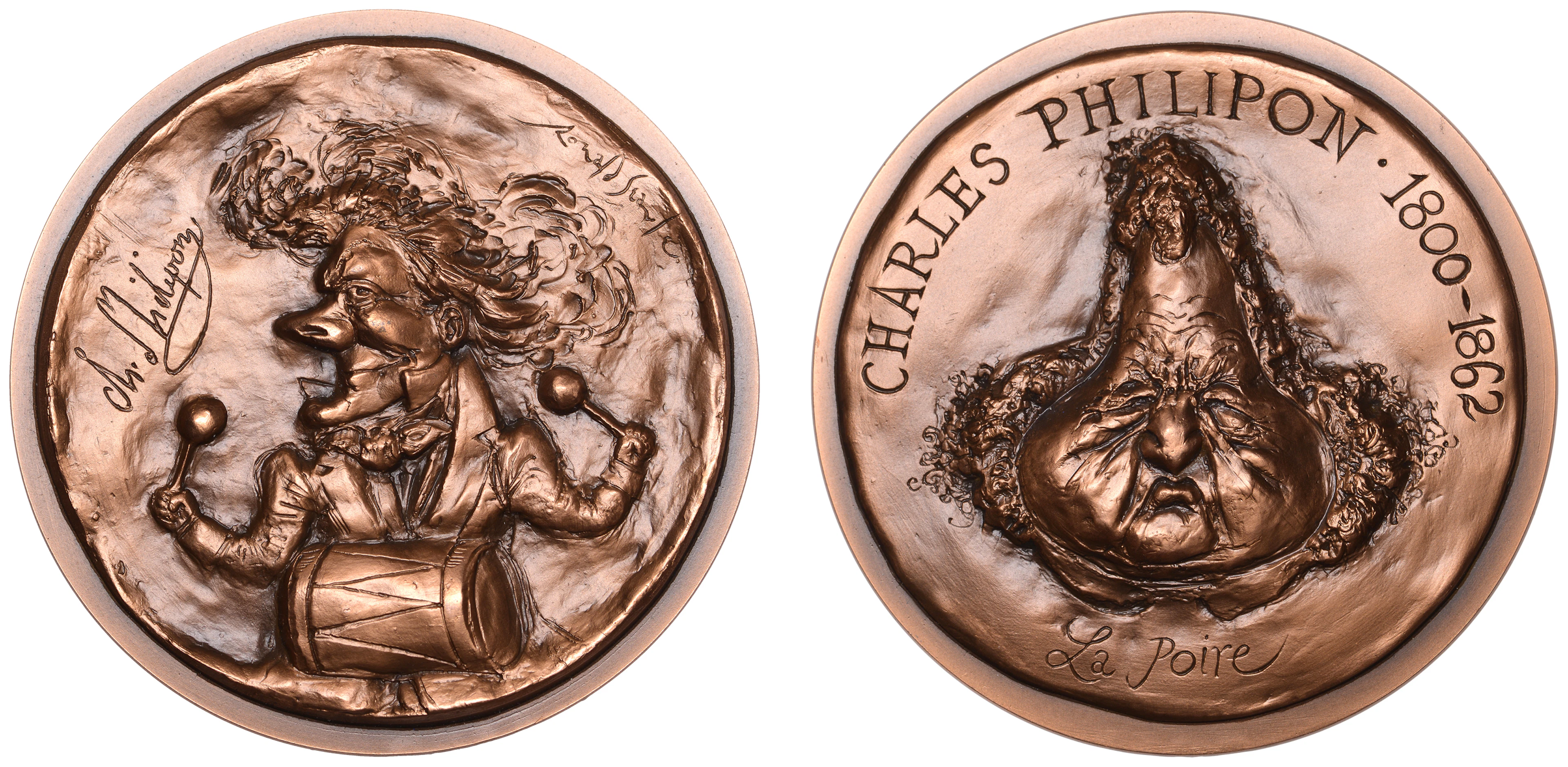 FRANCE, Charles Philipon, 1980, a bronze medal by R.W.F. Searle for
