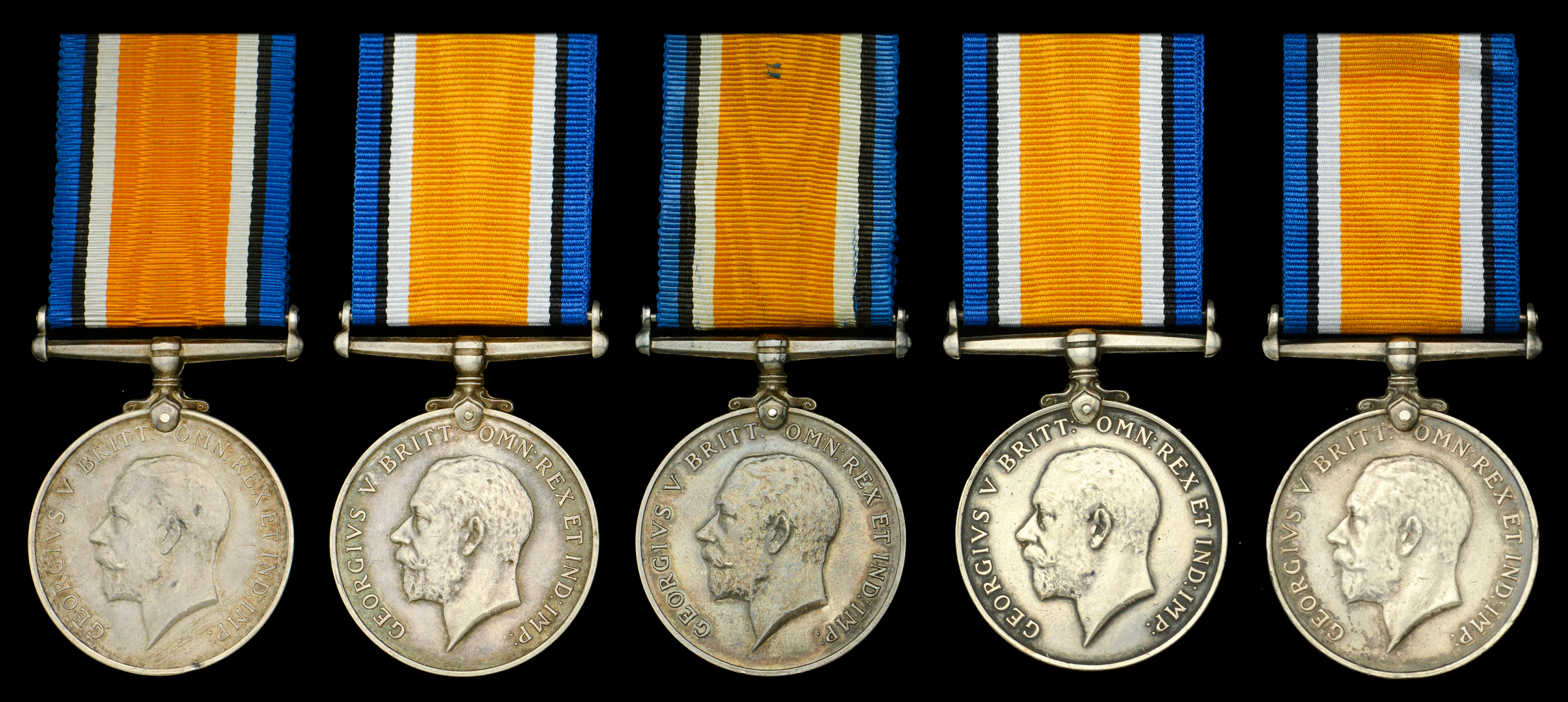 British War Medal 1914-20 (5) (10825 Pte. S. Brotherton. R.W. Fus.;