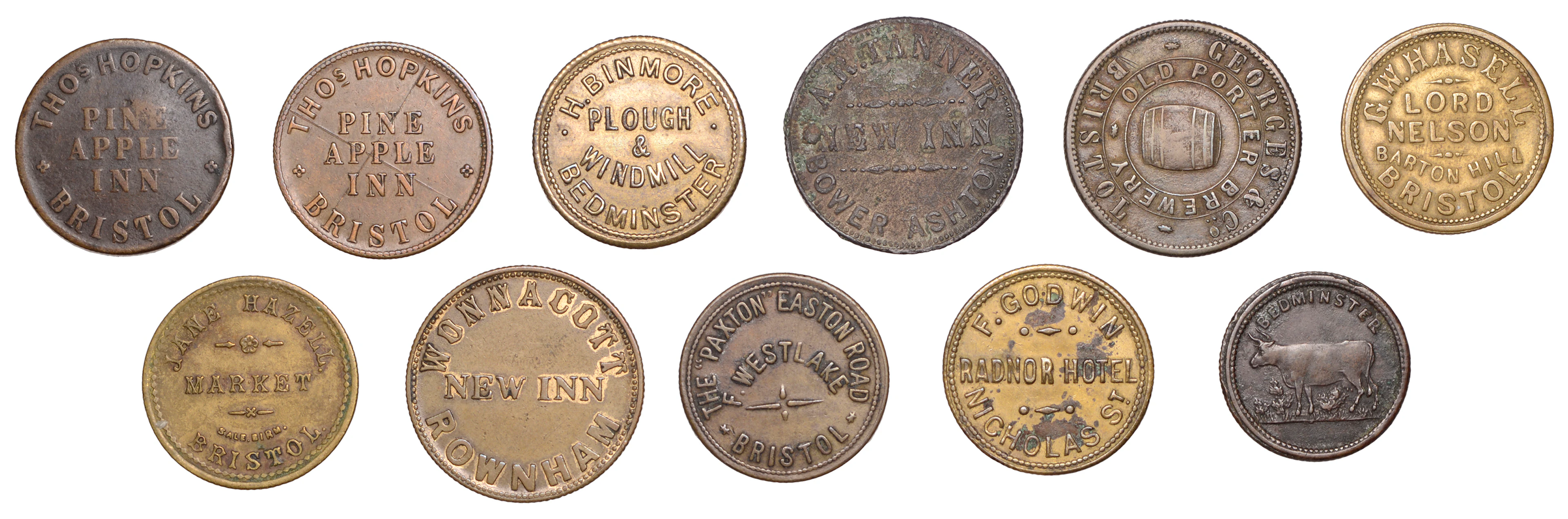 Miscellaneous Tokens and Checks, GLOUCESTERSHIRE, Bristol, Lord Nelson